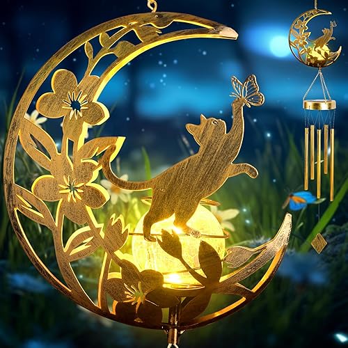 Vista 79 de Campanillas de viento de mariposa de latón, campanillas de viento de condolencias para exteriores, regalos para mamá, decoración de campanillas