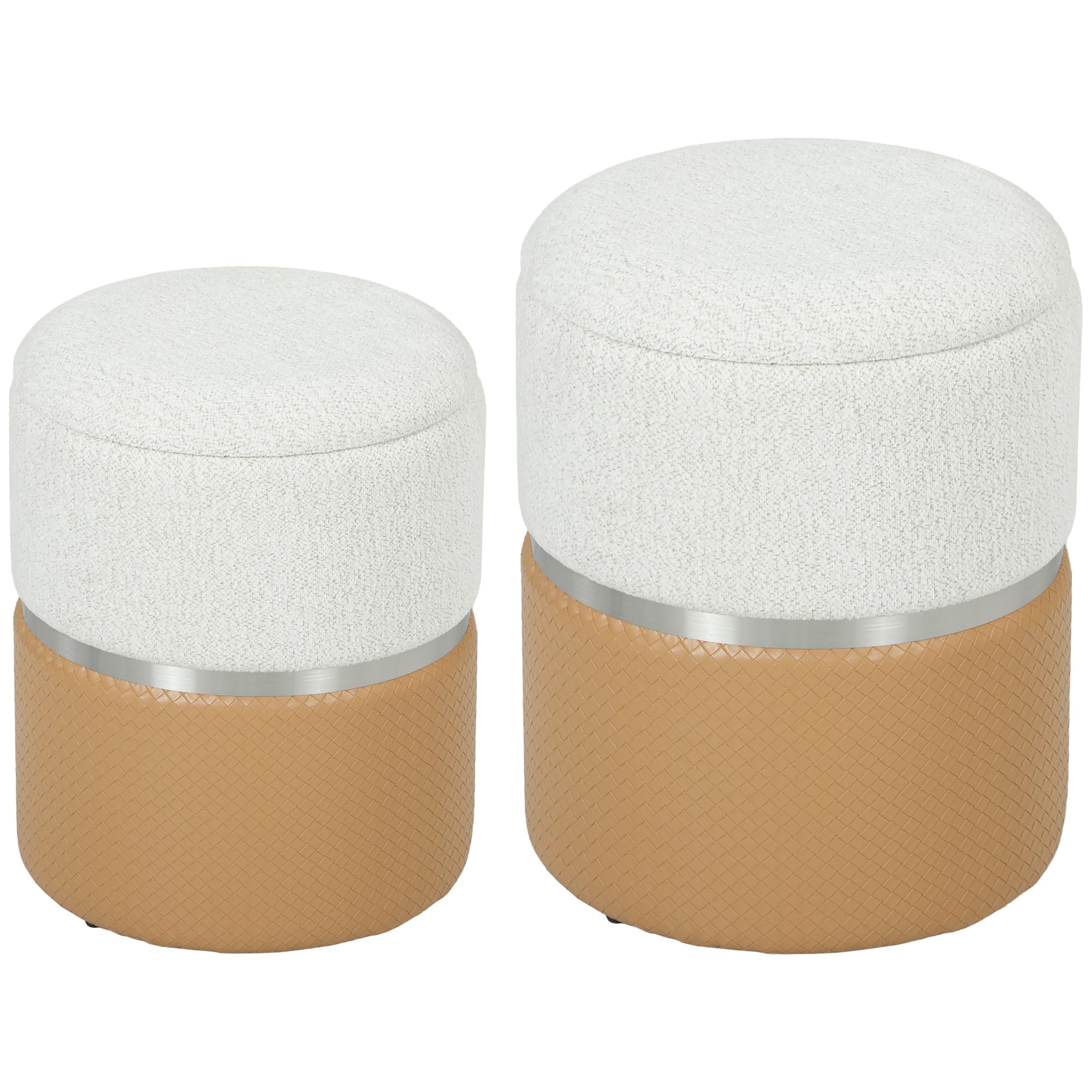 HOMCOM Storage Ottoman Set - Brown - 120