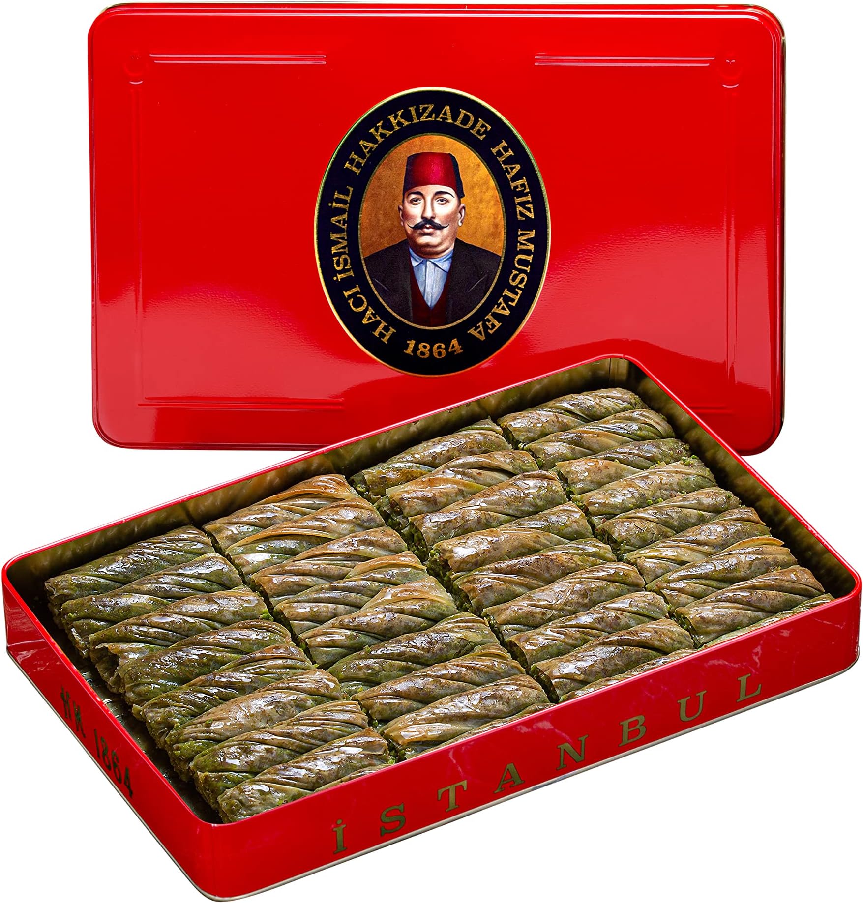 Baklava Pastry Box - Baked Baklava Dessert Snacks Made from Fresh Phyllo Dough Sheets, Pistachio, Hazelnut, Walnut - Turkish Sweets Tray Gift Ideas for Birthday, Christmas