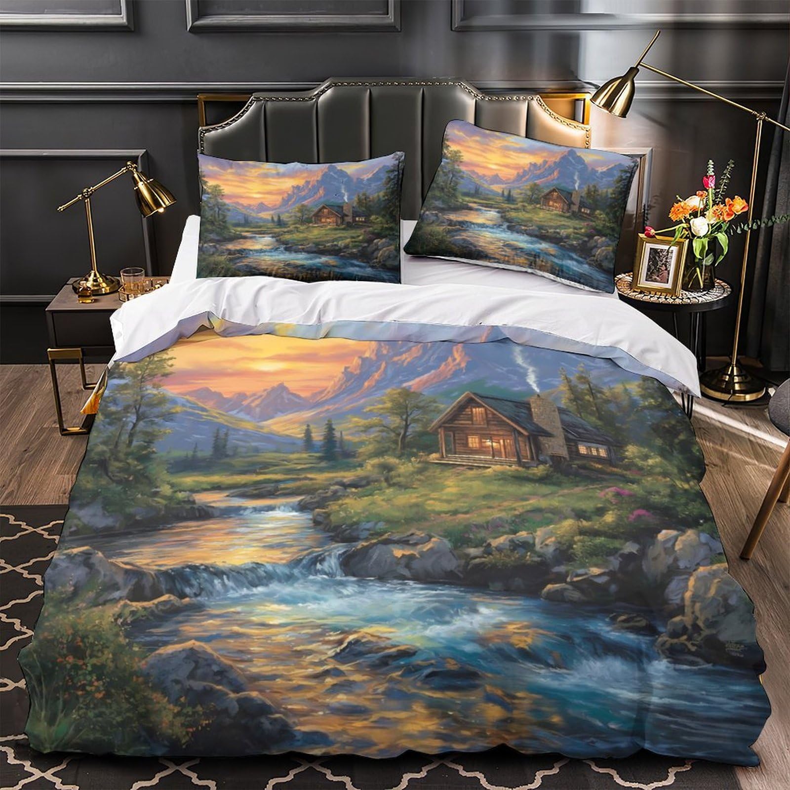Parure de lit VTT imprimé 3D housse couette microfibre fermeture éclair