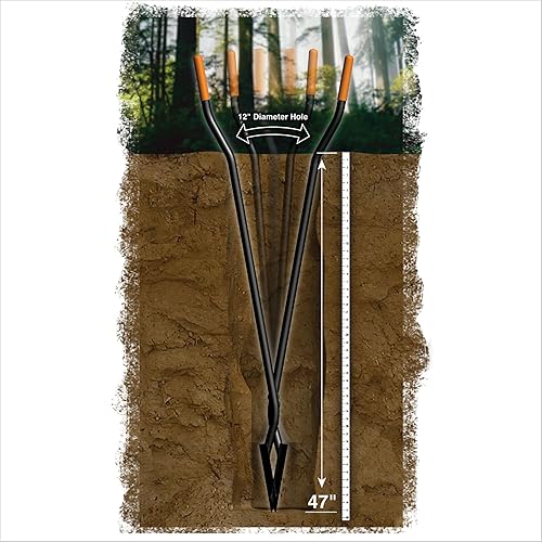 Miniatura 4 de Fiskars Cavadora de Hoyos para Postes de Acero de 60 pulgadas, Herramienta de Construcción y Jardín de Mango Largo, Herramienta Cavadora