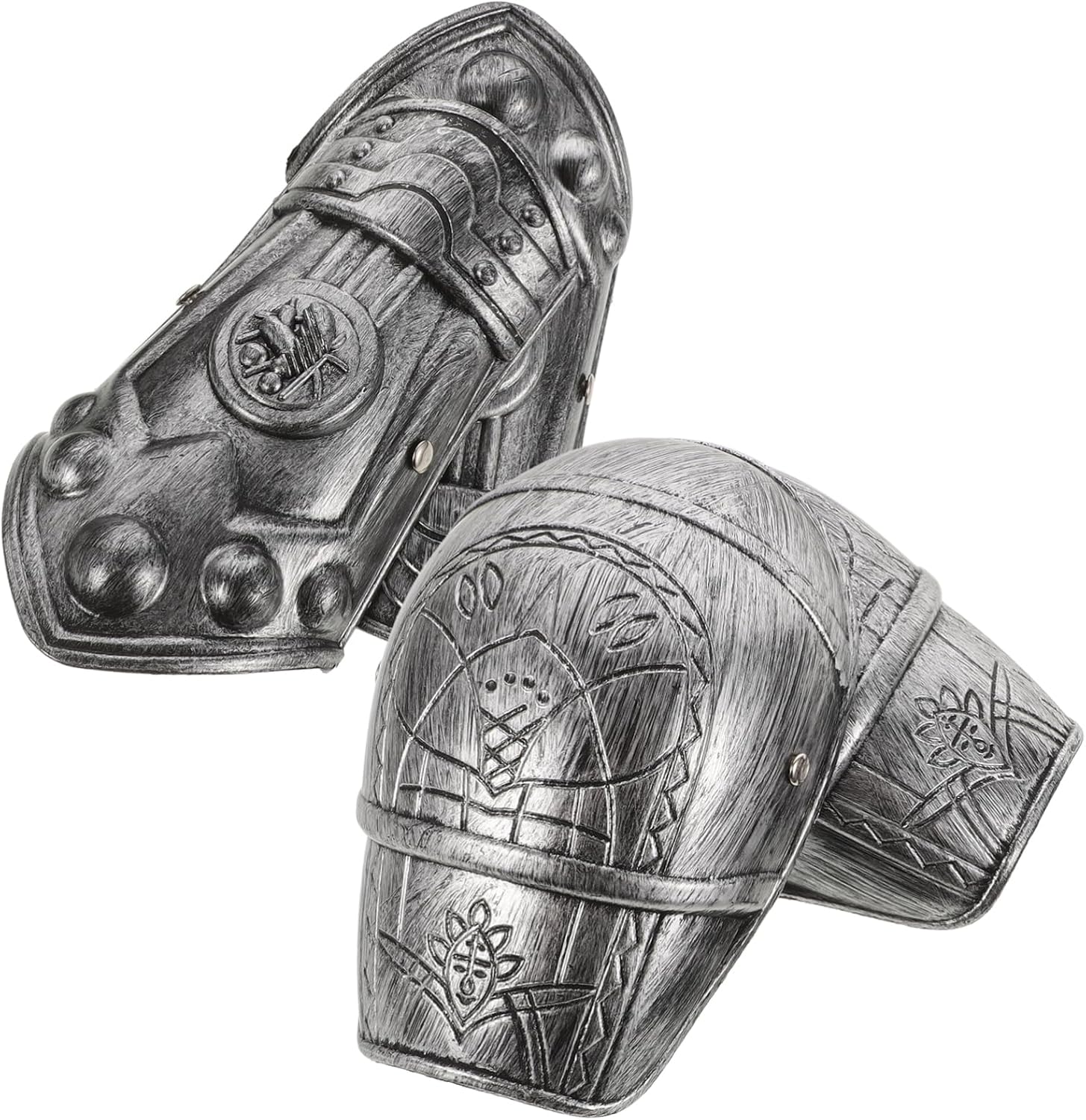 LIFKOME Medieval Shoulder Plate Armor Boys and Girls Cosplay Shoulder Guard Hand Armor for Boy Girl for Roman Costume Silver