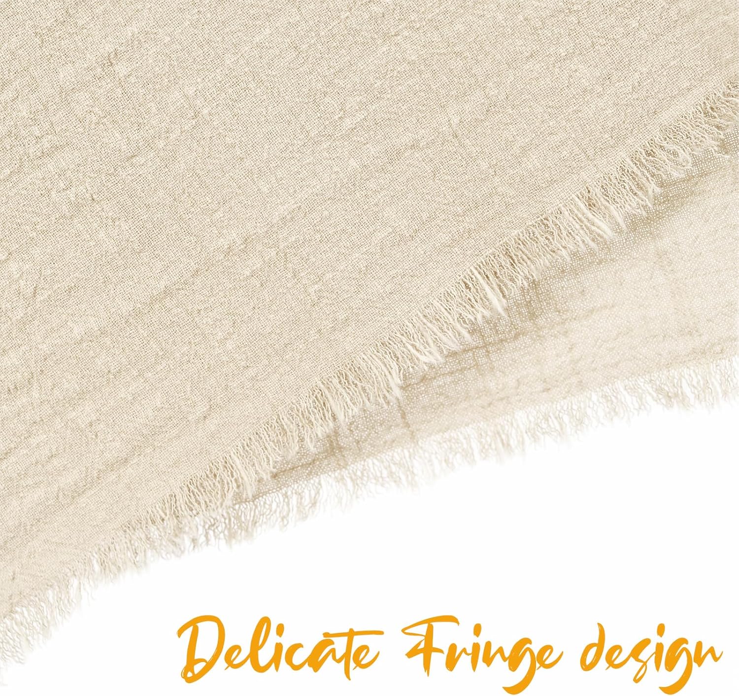 60 Pcs Natural Handmade Cloth Napkins with Fringe, 16x16 Inches Cotton Delicate Rustic Napkins with Fringe for Wedding/Dinner/Party