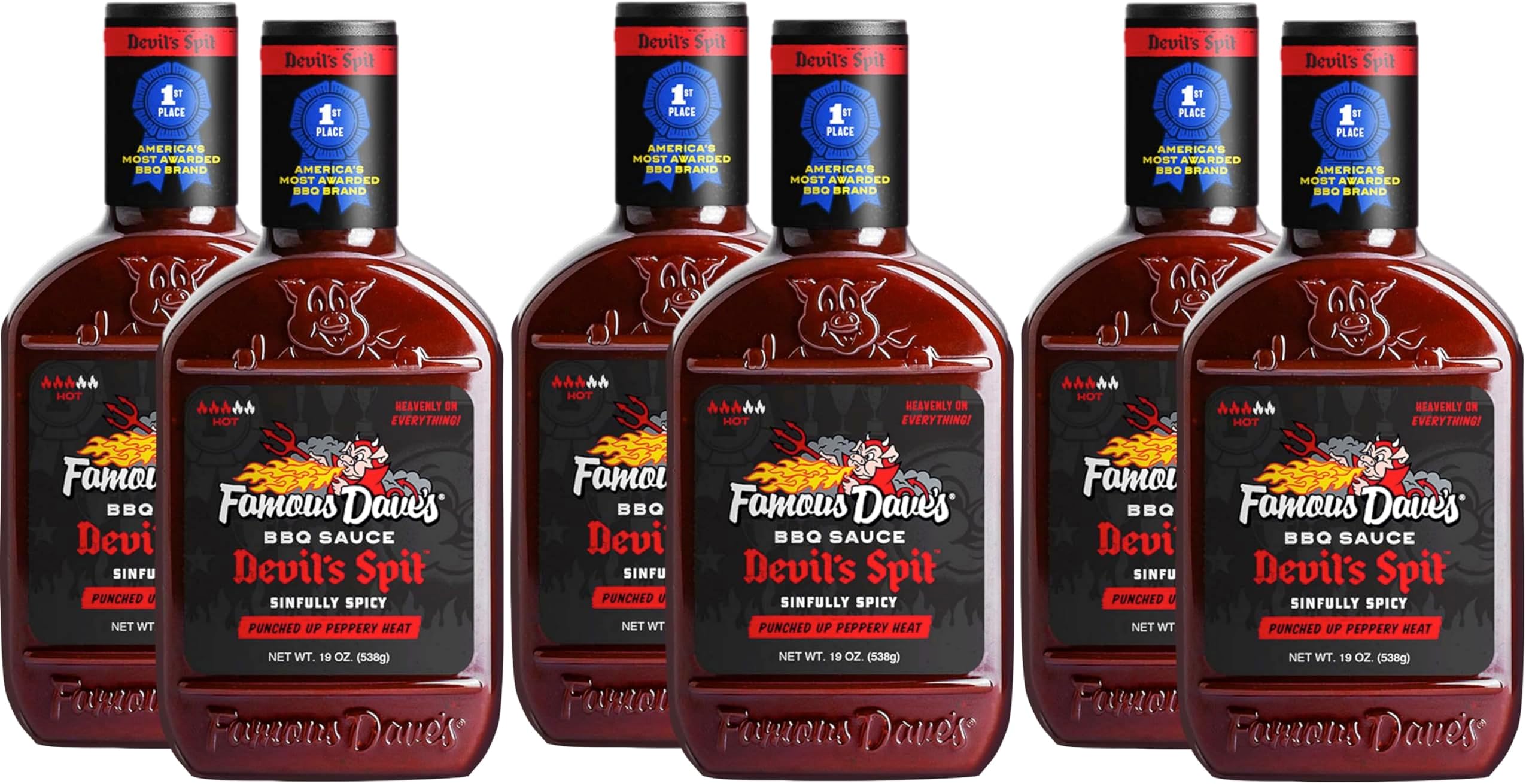 Amazon.com : Famous Dave's - 6 pck, Devil's Spit BBQ Sauce (114 oz ...