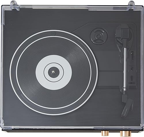 Miniatura 11 de Crosley CR6045A-BK Miles 3-Velocidades Bluetooth Entrada/Salida Reproductor de Discos Tocadiscos con Altavoces Integrados, Negro Negro,Crème,Nuez