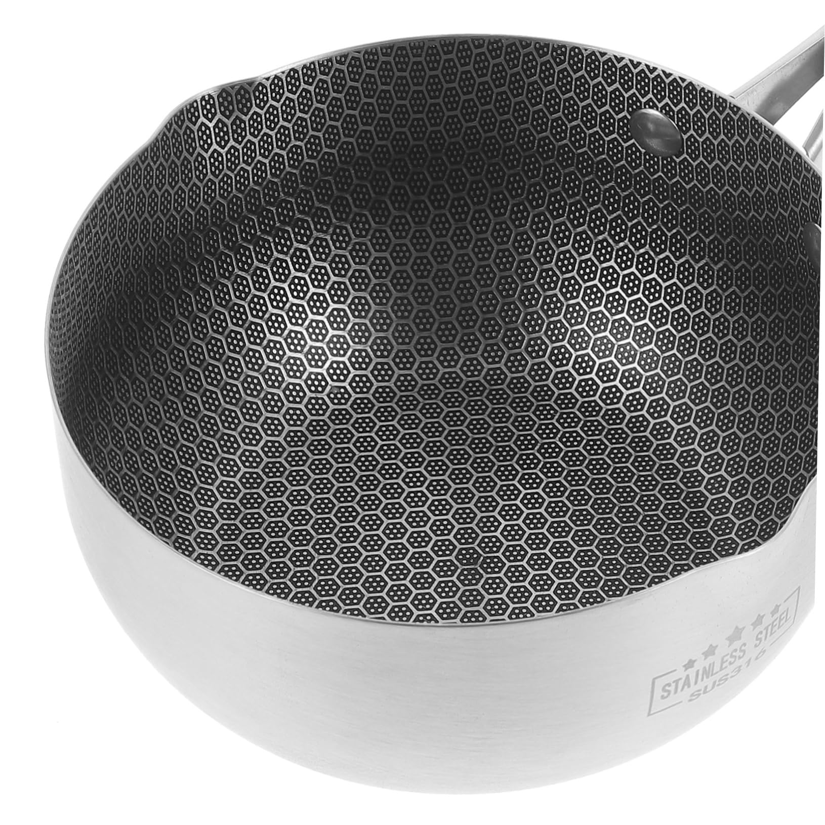 SOIMISS Sartén de Acero Inoxidable Superficie Antiadherente en Panal 20 Cm, Compatible Inducción, Cocina Diaria para Familias Pequeñas, Sartén Multifuncional sin Tapa