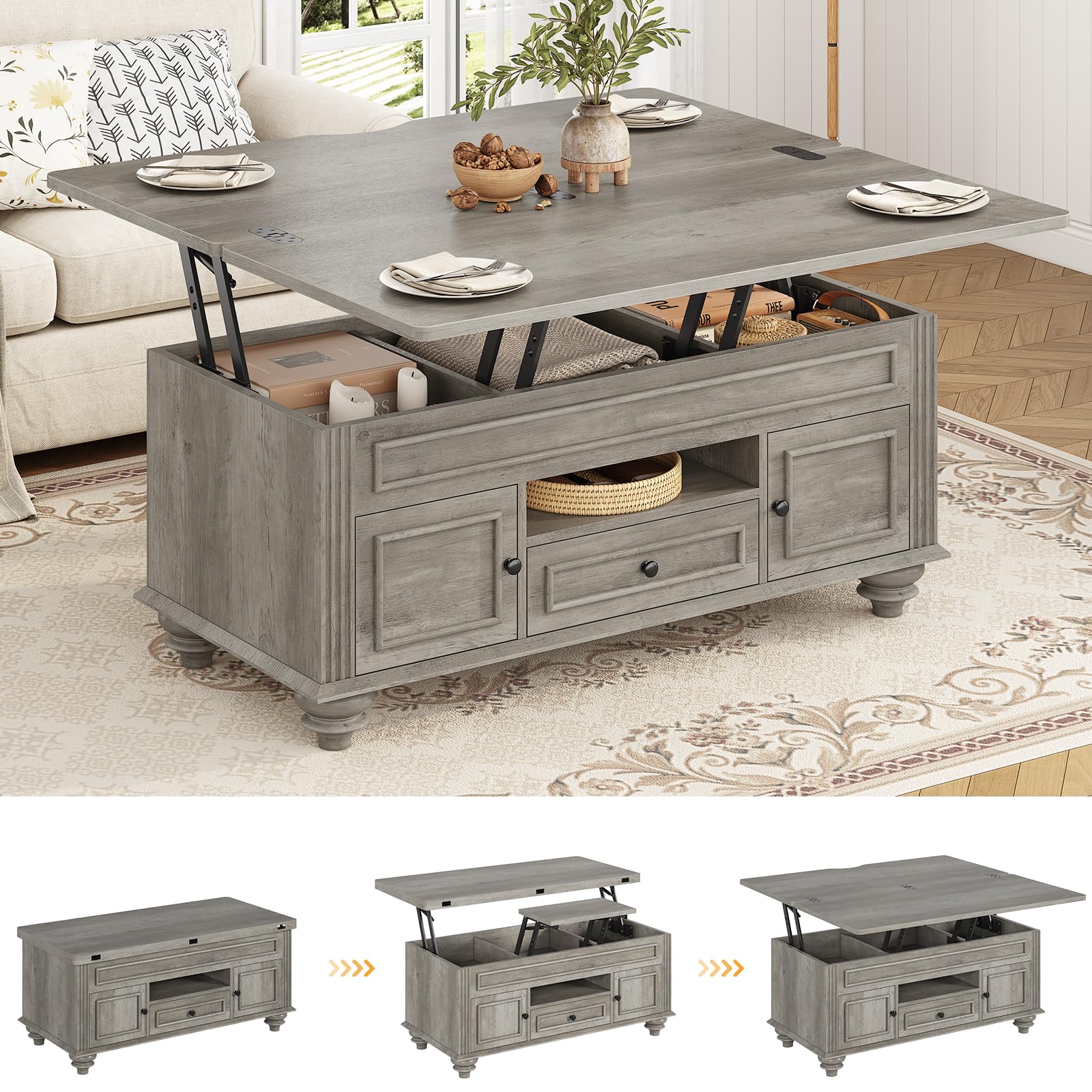 Buy Itaar Lift Top Coffee Table, 4 in 1 MultiFunction Convertible