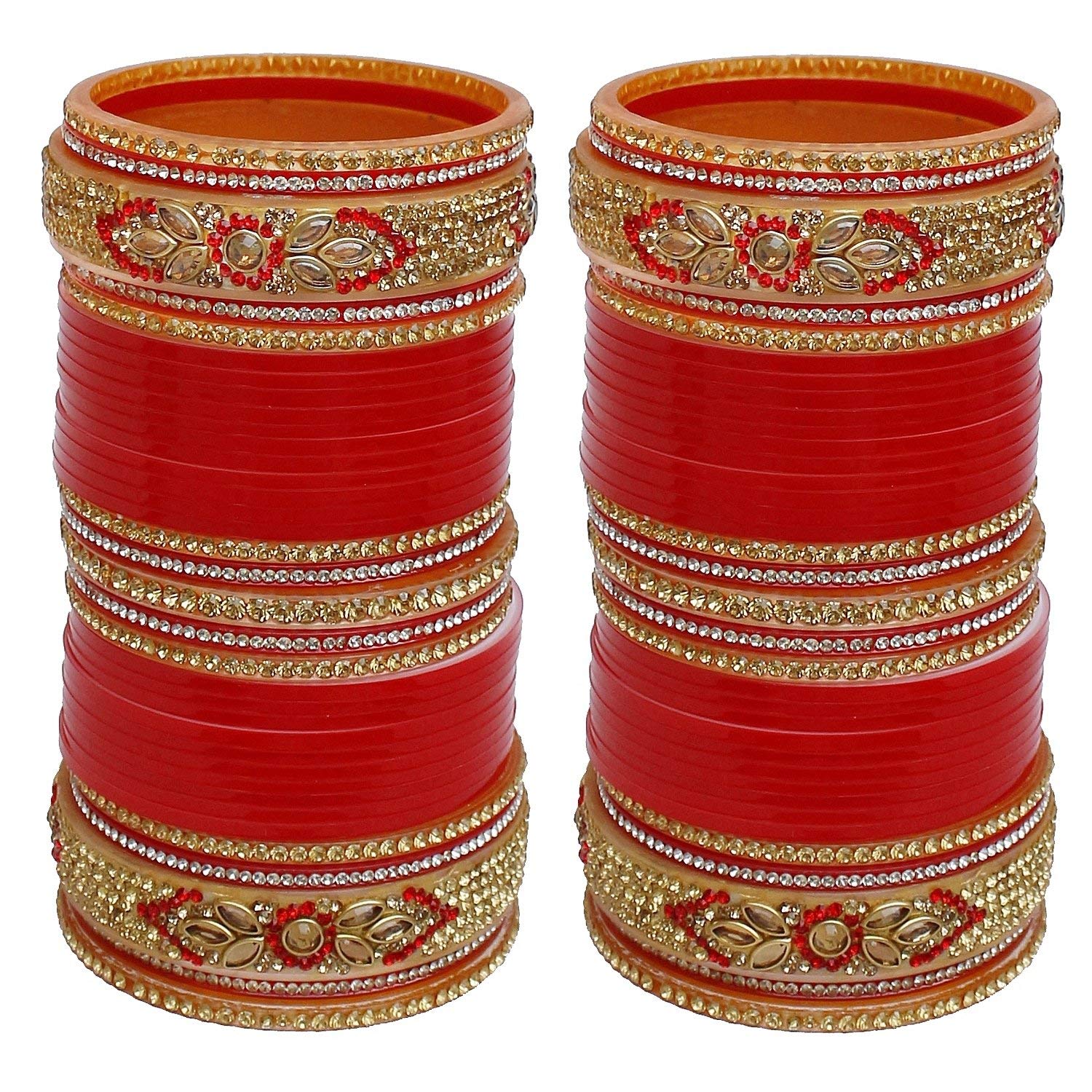 Lucky Jewellery Bridal Bangle Set Dhanteras/Diwali/Bhai Dooj Collection Red Designer Chura Dulhan Wedding Punjabi Choora Fashion Jewellery Chuda For Women (700-M1C1-735-R28) (B078ND12QQ) Amazon Price History, Amazon Price Tracker