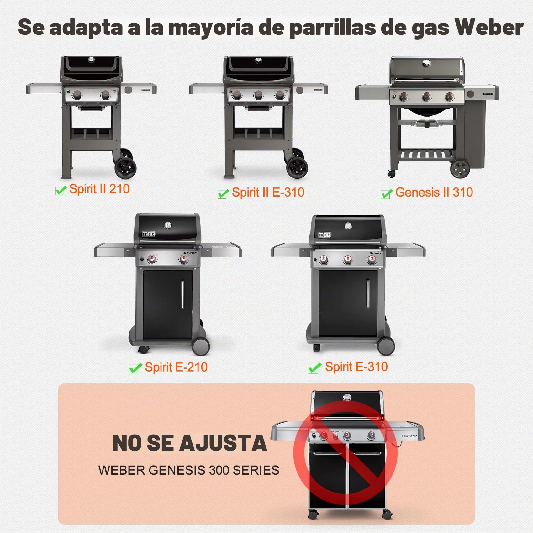 onlyfire Bandeja de Carbón de Acero Inoxidable, Barbacoa Cesta de Carbón para Barbacoa de Gas Weber, Longitud Ajustable de 44,5 a 48 cm, Bandeja de Carbón para Spirit ll 210, Spirit ll E-310