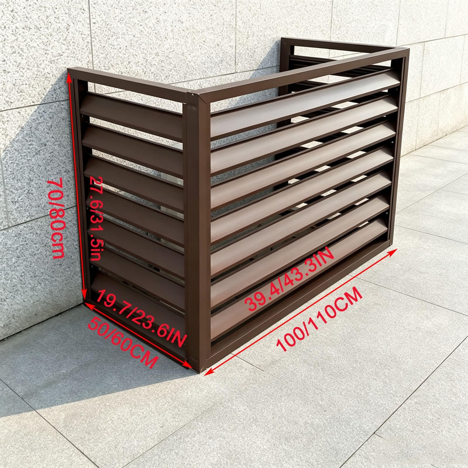 Klimaanlagen-Abdeckung aus Aluminium, Schutzabdeckung für Klimaanlagen | Schermi per la privacy di pompe di calore, coperture per unità esterne di condizionatori,(C,100*70cm/39.4*27.6in)