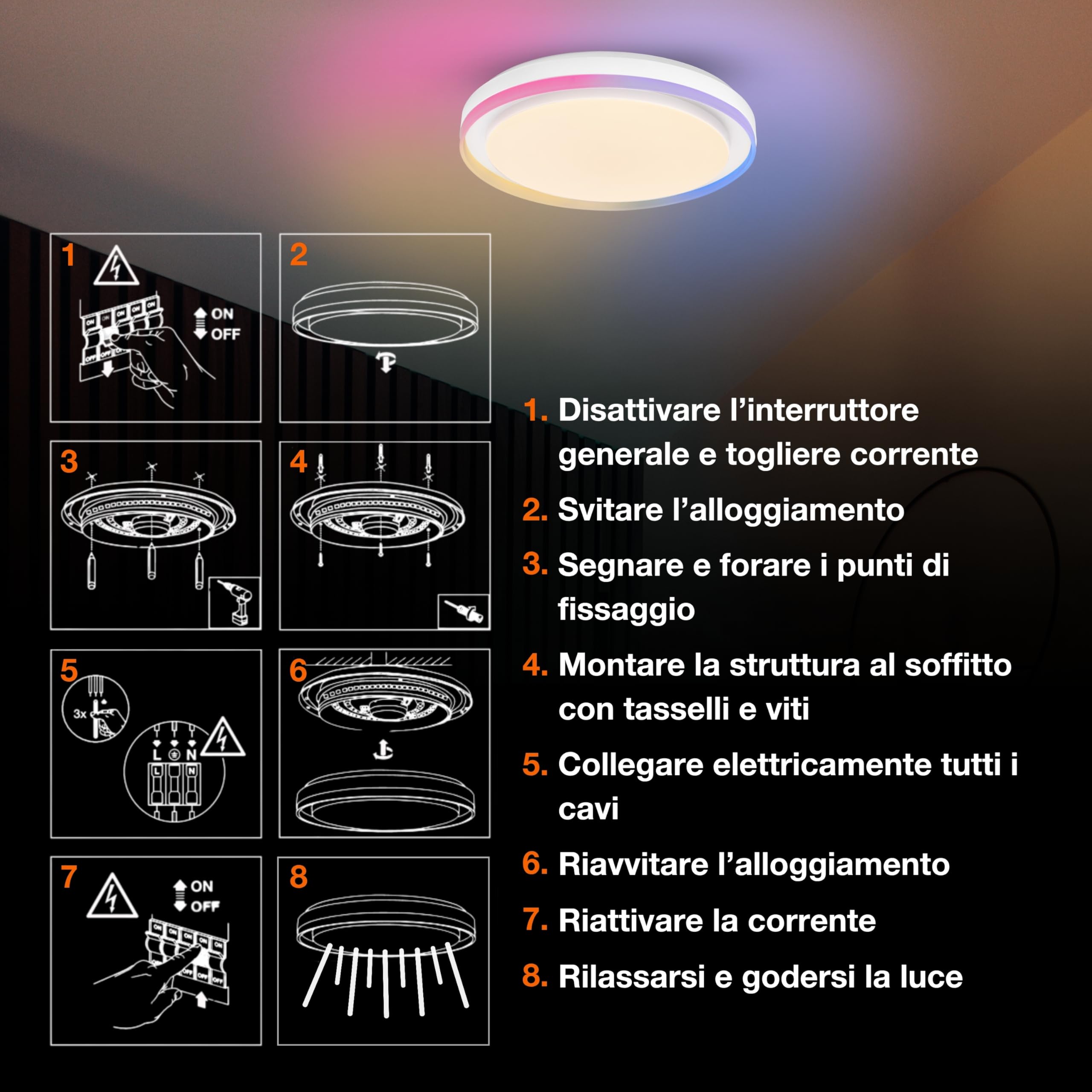 LEDVANCE Smart e Luce a soffitto a LED WiFi, bianco, 32W, 340LEDVANCE lm, funzionalità di luce bianca, dimmerabile, effetto di luce Magic-RGB dinamica, lunga durata, montaggio semplice, 2700-6500K