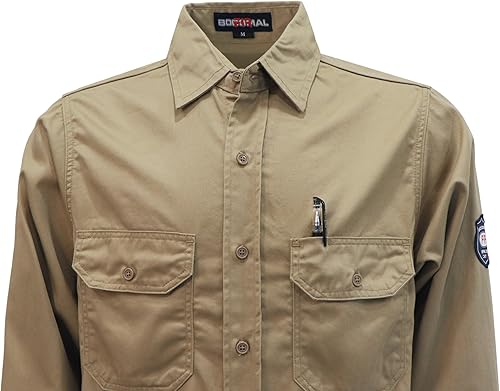 Miniatura 4 de BOCOMAL FR Shirts 100% C NFPA2112 7.5oz Camiseta ignífuga de soldadura para hombre