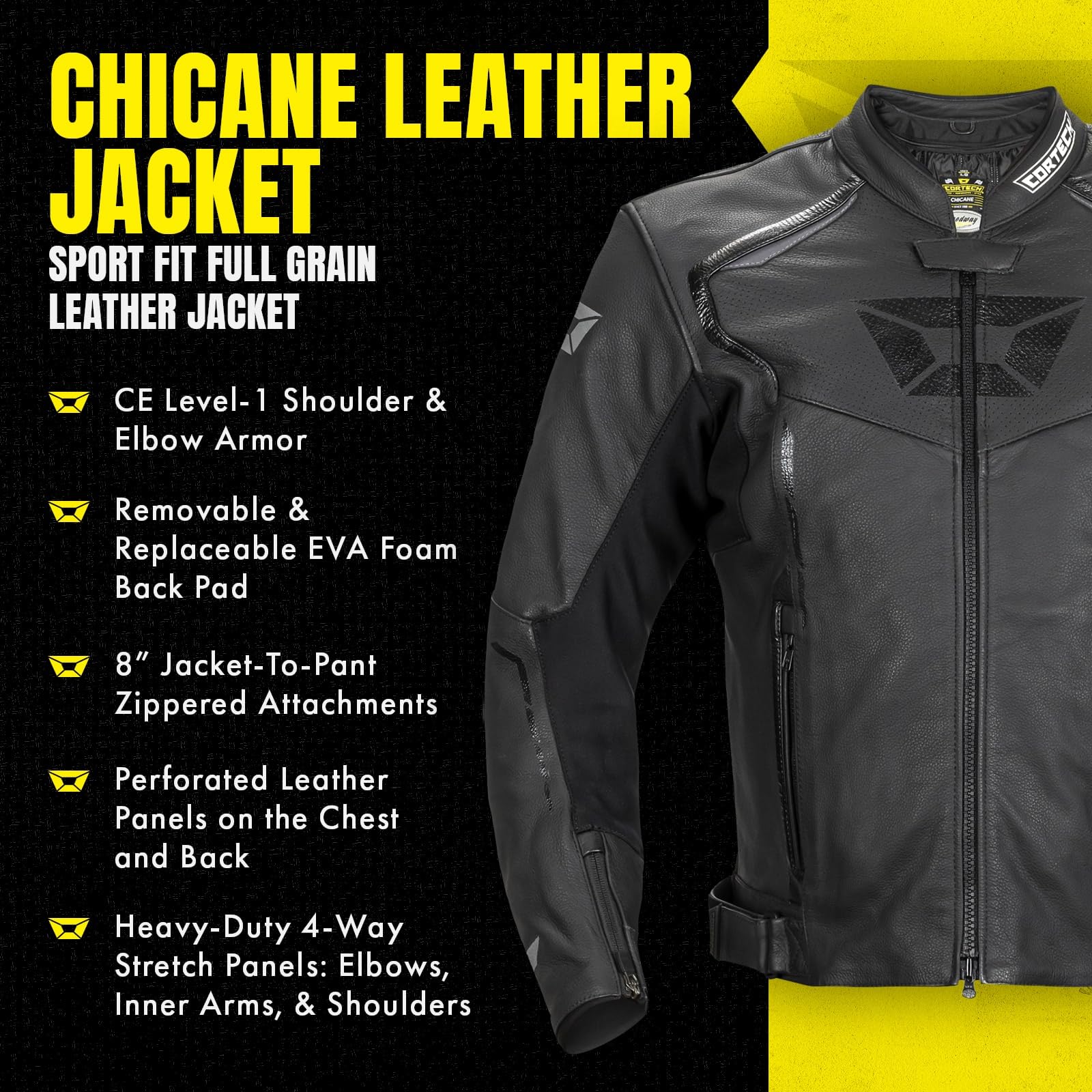 cortech Chicane Leather Motorcycle Jacket — view 5