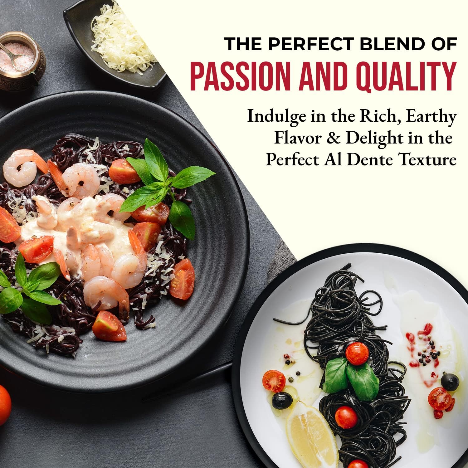 ANTICHI PODERI TOSCANI Organic Black Squid Ink Pasta Linguine - Black Pasta Noodles Made with Durum Wheat Semolina, Squid Ink, and Wheat Germ, Imported Gourmet Pasta from Italy - Pack of 2