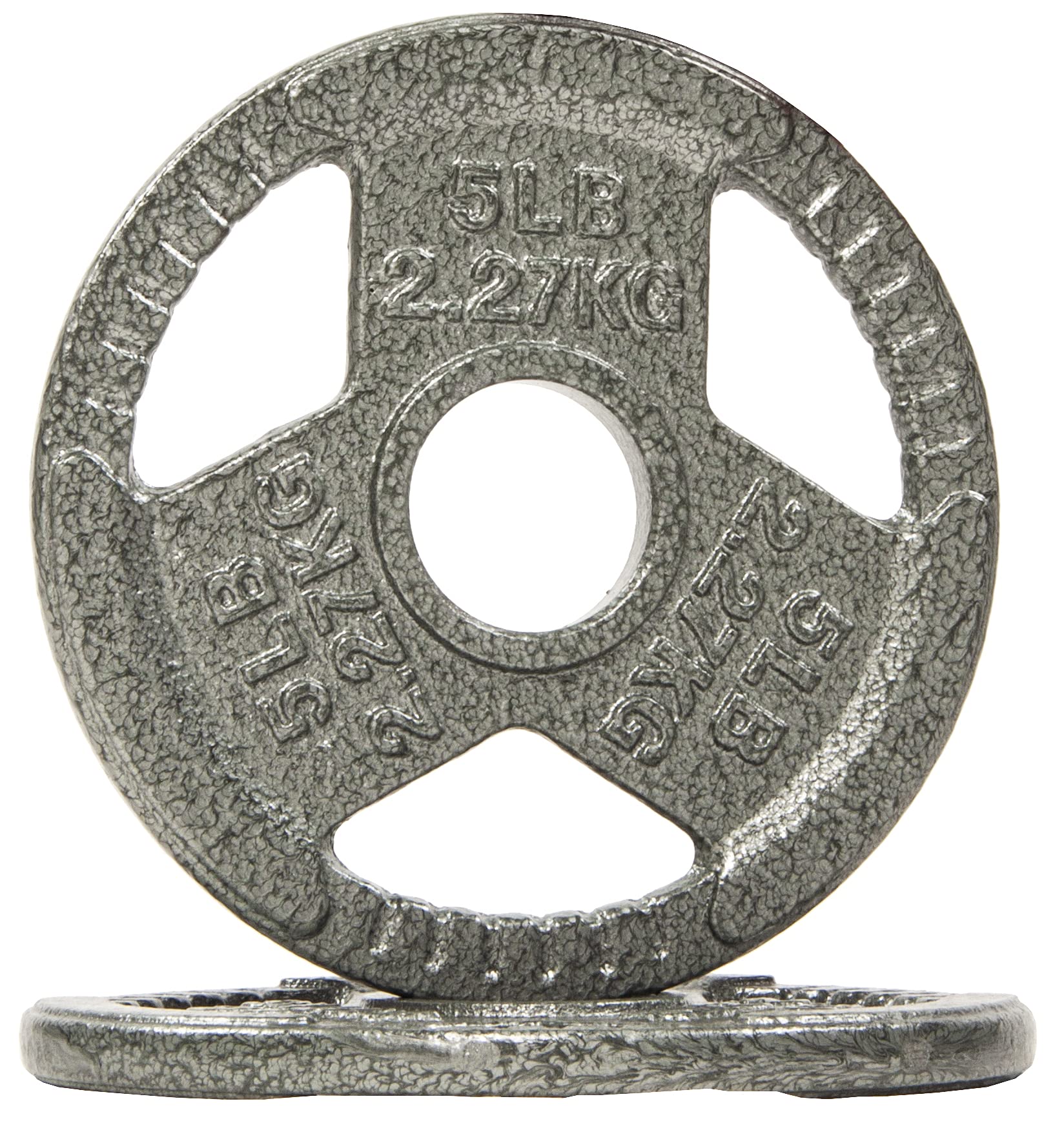 BalanceFrom Cast Iron Plate Weight Plate for Strength Training and Weightlifting, Olympic, 5-Pound, Pair