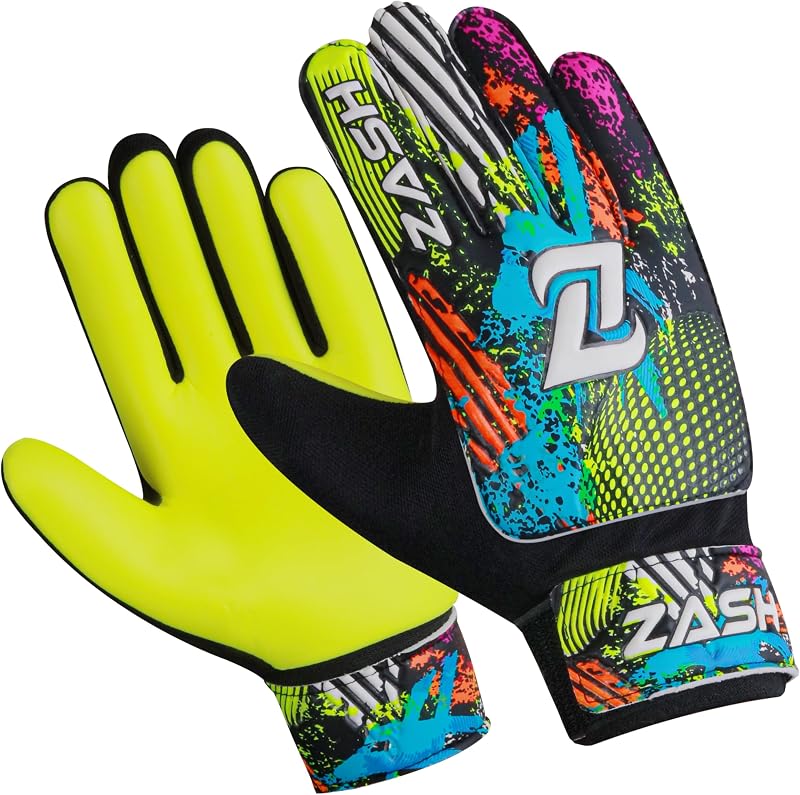 Premium Soccer Goalie Gloves for Kids, Youth & Adult Football Goalkeeper Gloves with Double Wrist Protection & 4-mm Latex Strong Grip Palm