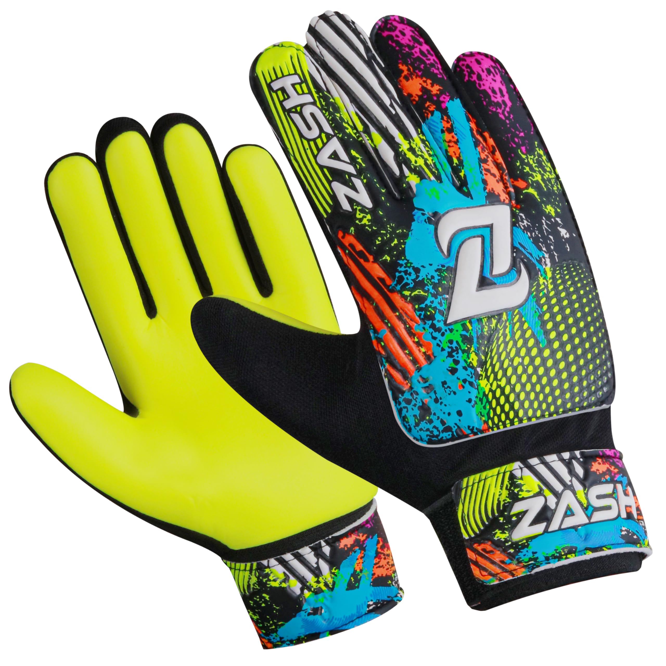 ZASH Premium Goalie Gloves for Kids Boys Children, Youth & Adult Football Goalkeeper Gloves with Double Wrist Protection and 4-mm Latex Anti-Slip