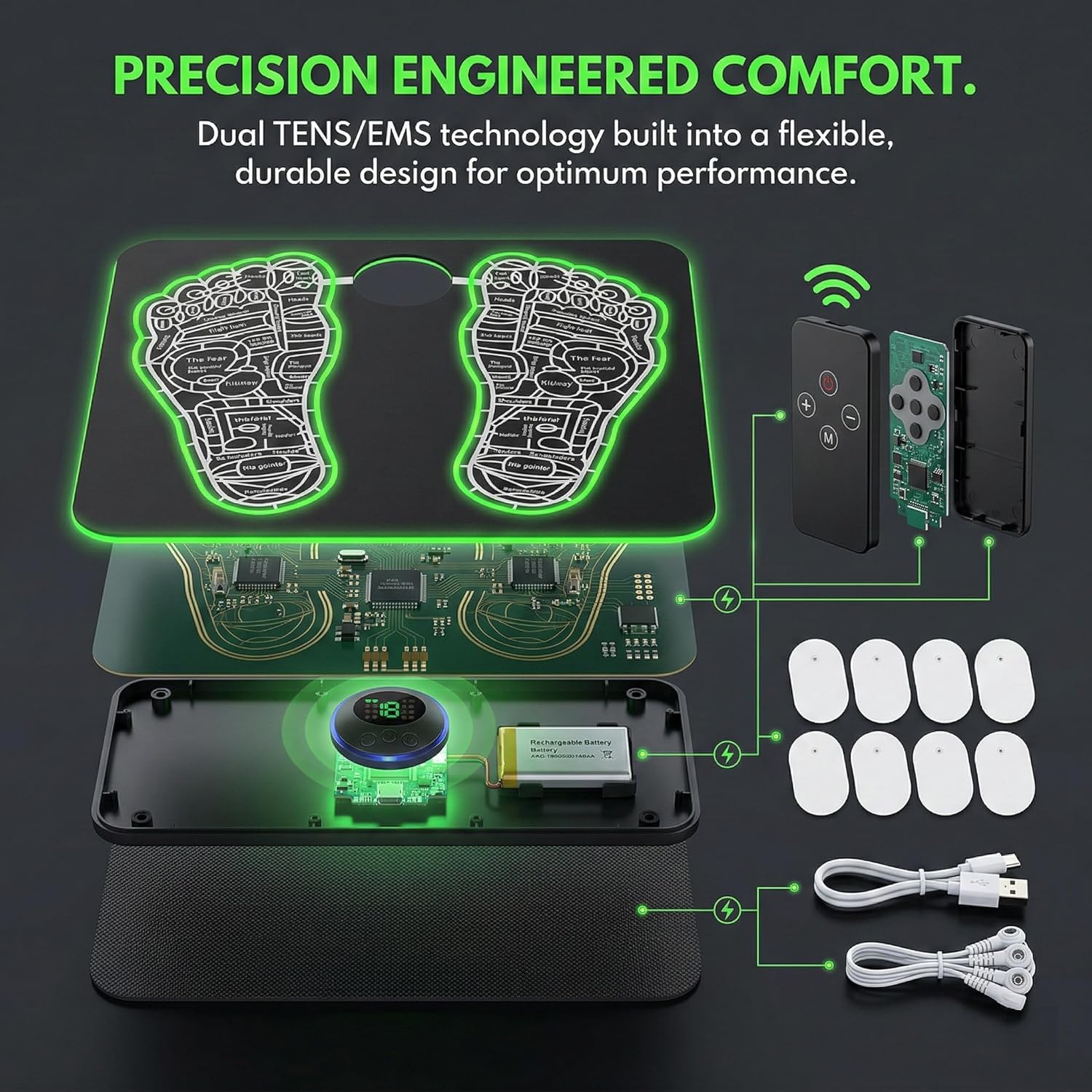 Body & Foot Stimulator, Ems foot massager for relief of pain ,intractable pain and relief of pain associated with arthritis. improve and facilitate muscle performance. increase local blood circulation