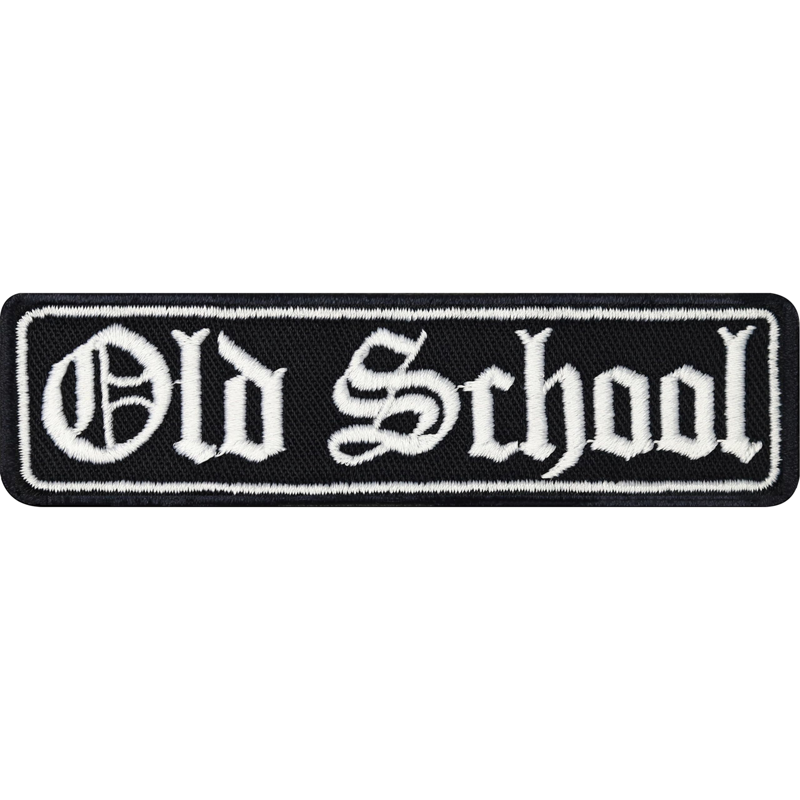 EXPRESS-STICKEREI"Old School" club biker patch, patch, old school, biker iron-on patch, old timer MC rank patch, badge motorbike sticker for all fabrics, 100 x 25 mm, P00833