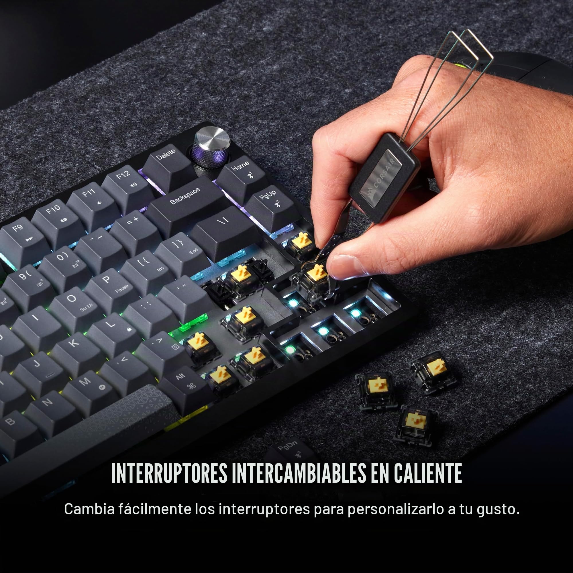 Corsair K65 Plus Wireless 75 % Rgb Tastatur Gaming Rf Kabellos + Usb Qwerty Englisch Schwarz (cH-91d401L-Na)