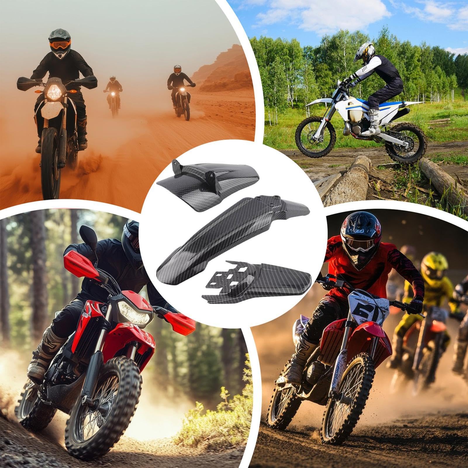 Parafango per Motocicletta Ammortizzante, Fibra di Carbonio, Leggero | Parafango Anteriore Moto per Avventure di Guida con Ogni Officine e Meccanici Domestici Pendolarismo su Strada Touring