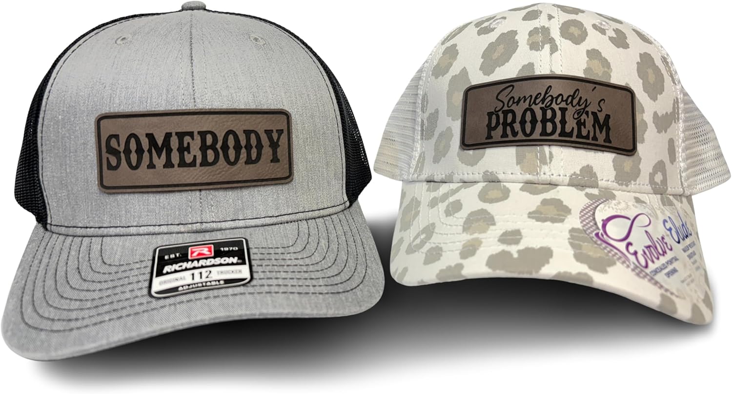 Somebody's Problem and Somebody Vintage Trucker Hats (2 Pack) Baseball Hats for Men & Women, Somebody's Problem Ponytail Hat