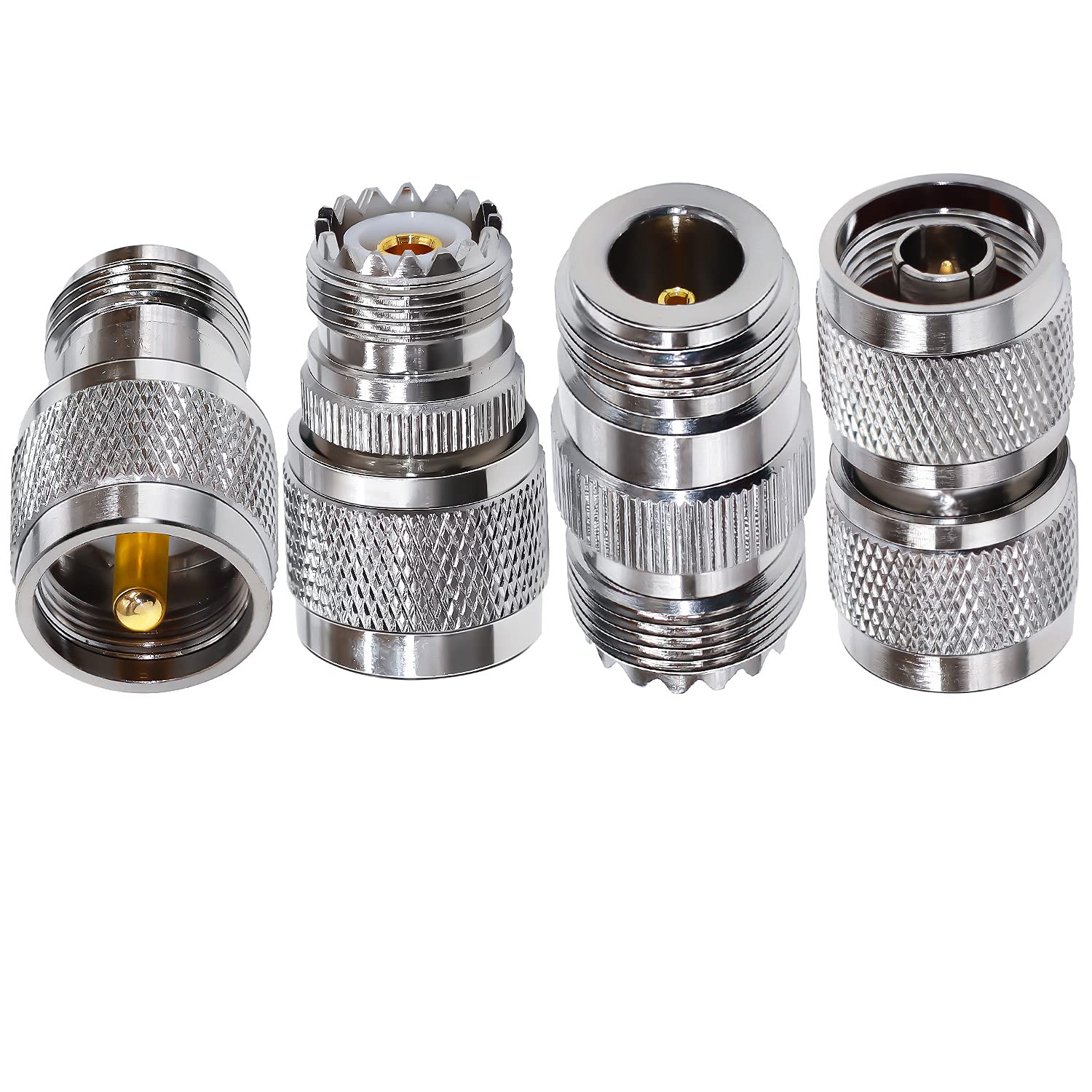 TUOLNK Zestaw typów 4 UHF do typu N Adapter koncentryczny RF Zestaw złączy koncentrycznych UHF do N Złącze typu jack dla kabla koncentrycznego / telekomunikacyjnego Adapter UHF męski / żeński na N męski / żeński