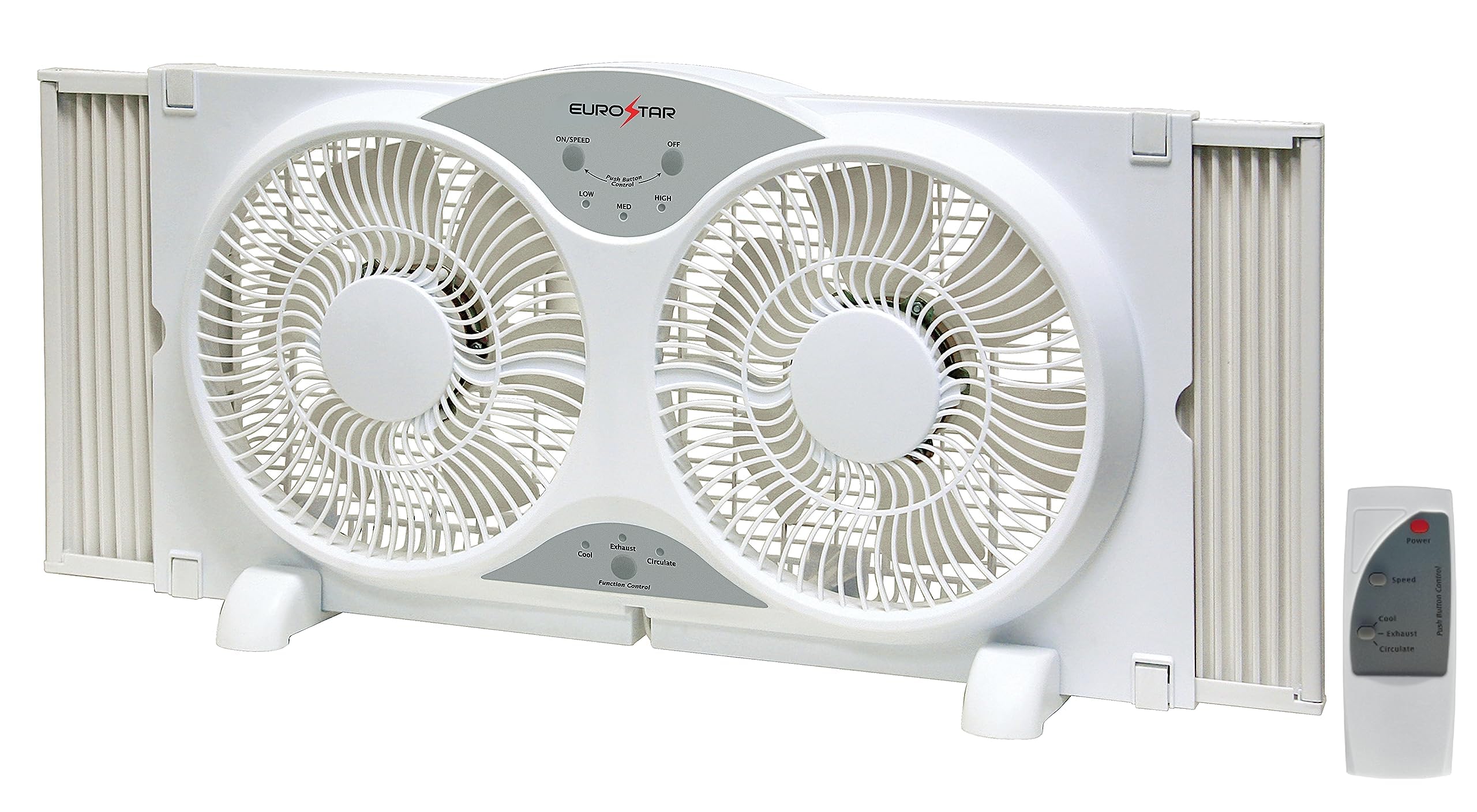 EUROSTAR Twin Window Fan, White, 37"