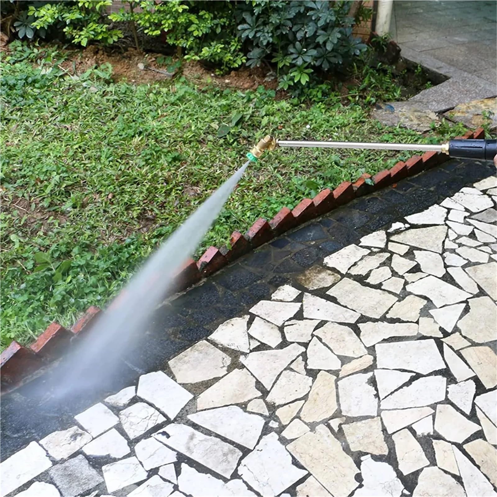 Varita de extensión Lavado Alta presión for K2 K3 K4 K5 K7 con Adaptador acoplador pivotante 180 Grados y boquillas Adecuado para Jardines y azoteas(B)