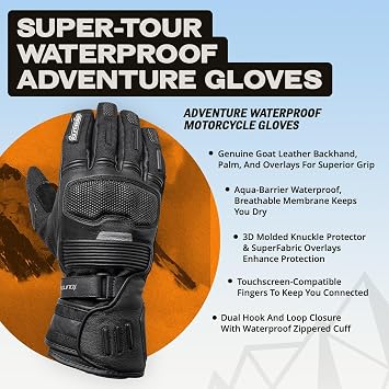Tourmaster Super-Tour Waterproof Adventure Motorcycle Gloves