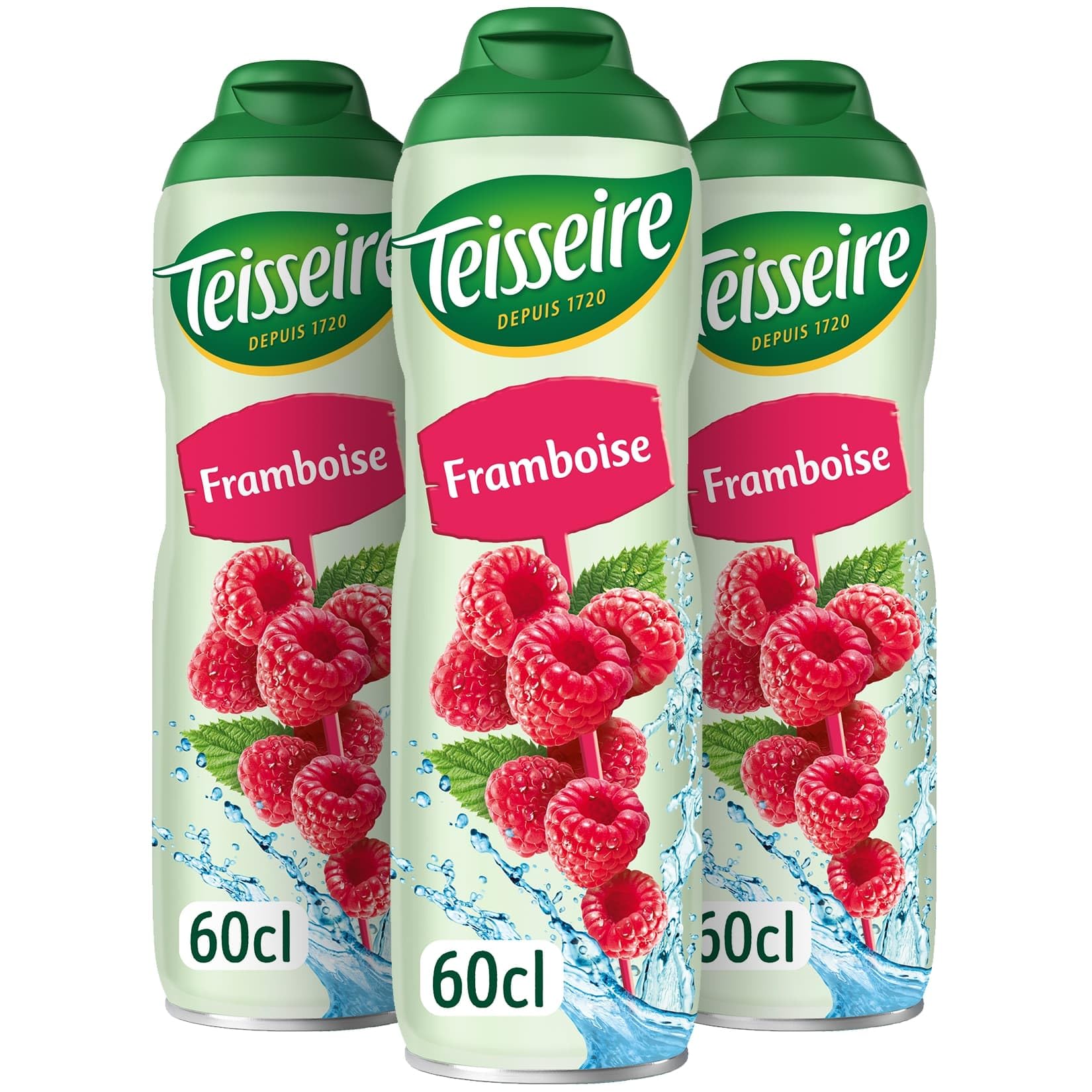Teisseire Getränke-Sirup Raspberry/Himbeer 600ml - Sirup der genauso schmeckt wie die Frucht (3er Pack)
