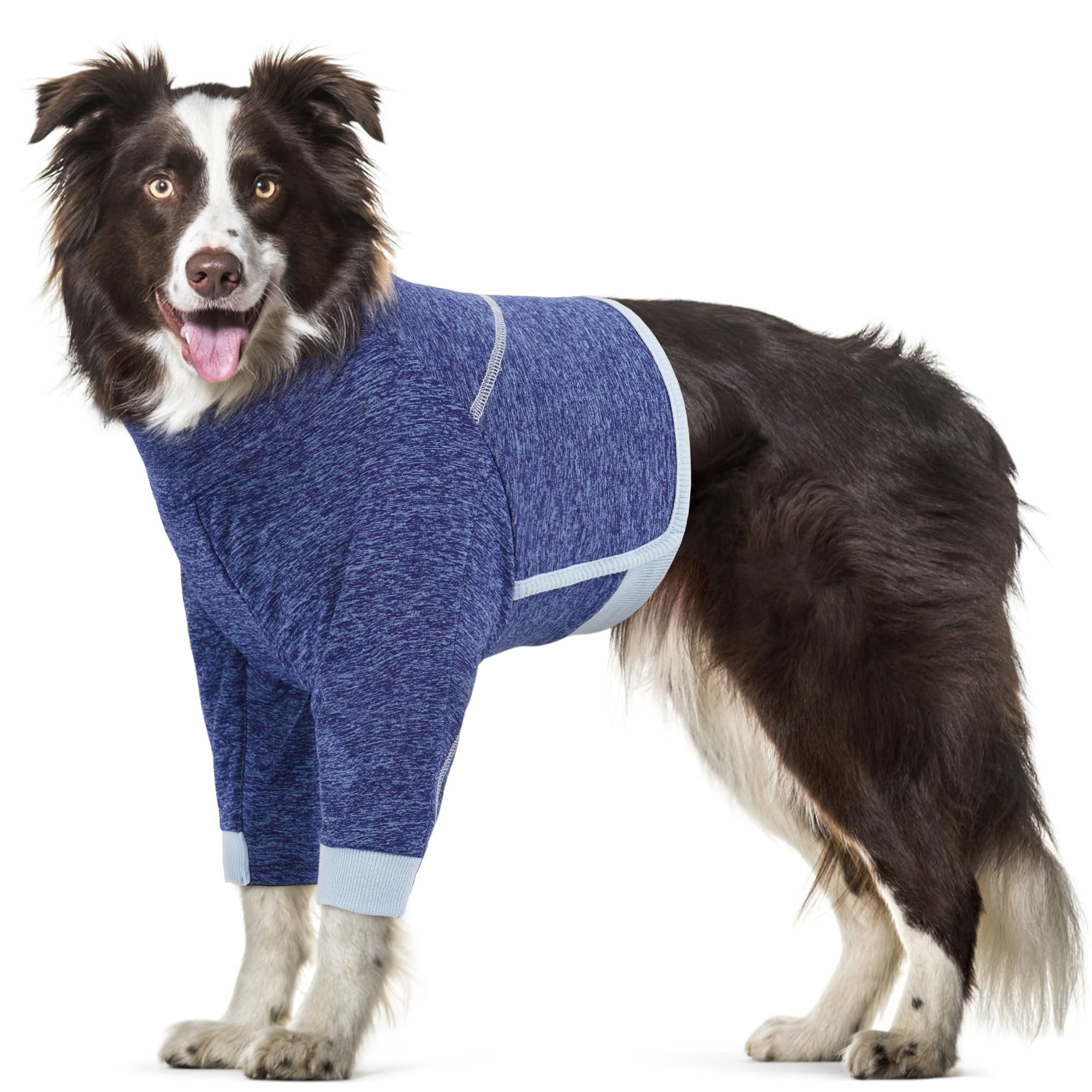 OUOBOB Dog Surgery Recovery Suit – Ideal for Front Leg Surgery & Chest Wound Healing, Soft Breathable Post-Op Suit with Elbow Pads, Stop Licking Cone Alternative, Blue, 3XL — image 1