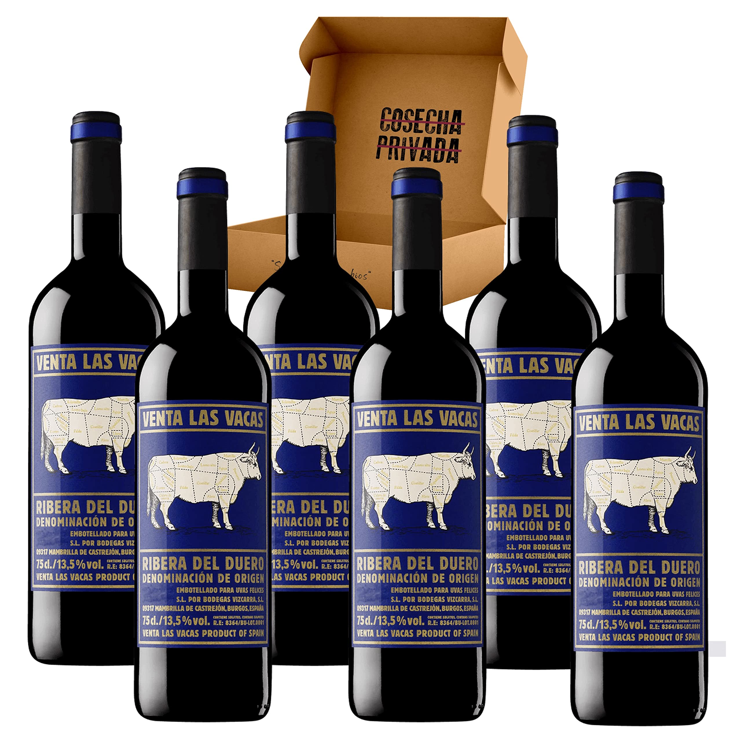 Vizcarra - Envío 24 H - Ribera del Duero - Vino Regalo - Seleccionado Cosecha Privada (6 x Botella 75 cl, Venta Las Vacas)