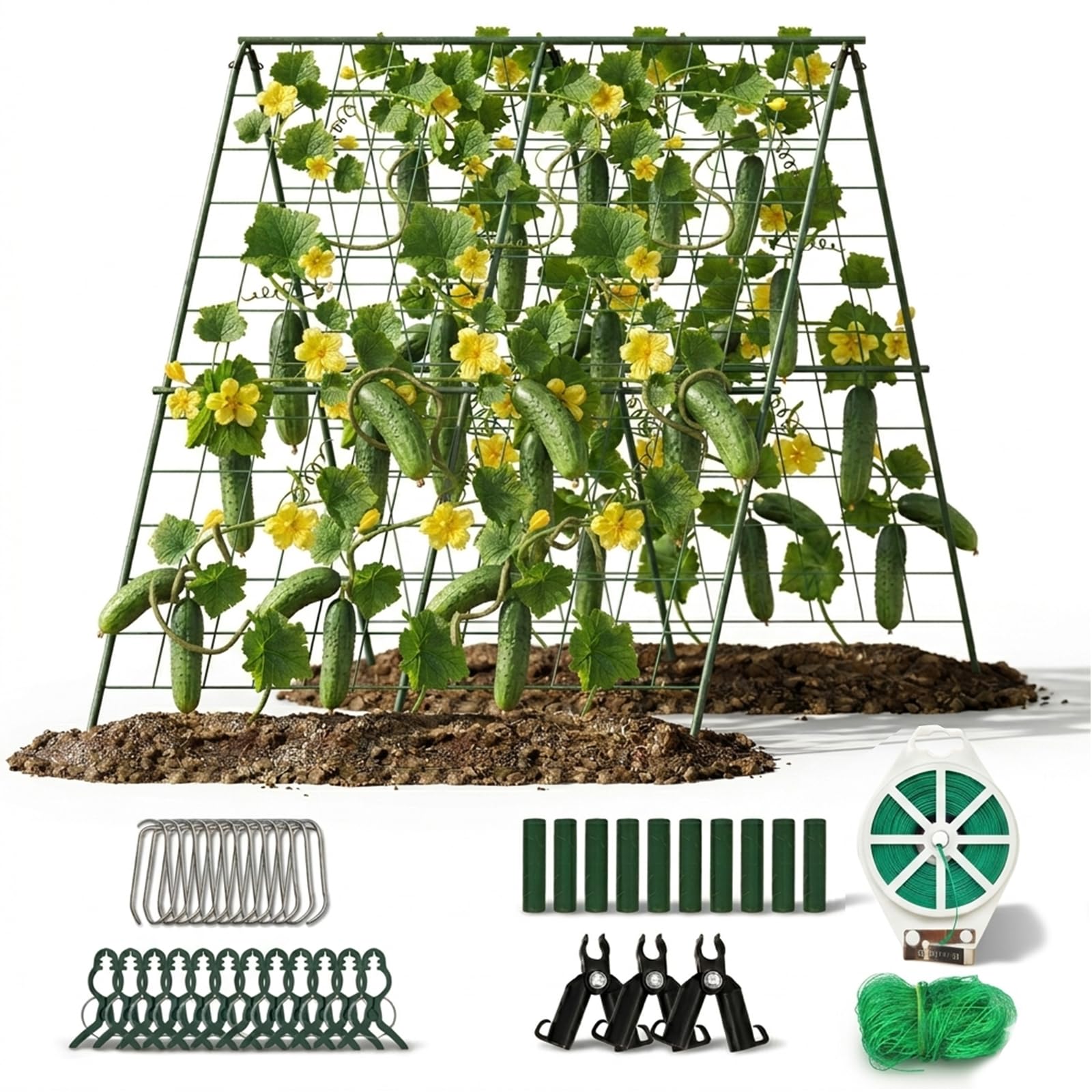 Enrejado para Pepinos, Soporte Plegable En Forma De A para Plantas Trepadoras De Jardín 120x120 Cm Soporte De Malla para Tomates Flores Hortalizas Pepinos JudíAs Y Guisantes