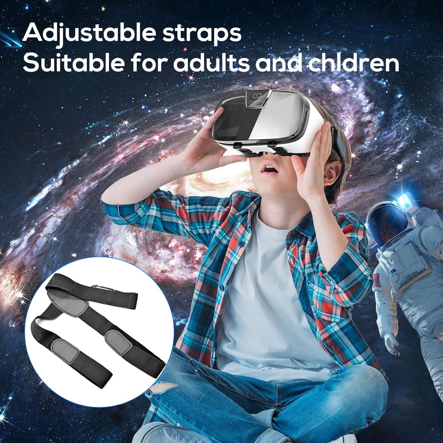 Cuffie VR per telefono con controller, compatibili con iPhone, Samsung e Android, realtà virtuale 3D, per bambini e adulti, occhiali VR per smartphone, lenti HD con protezione per occhi da 4,5 a 6,3