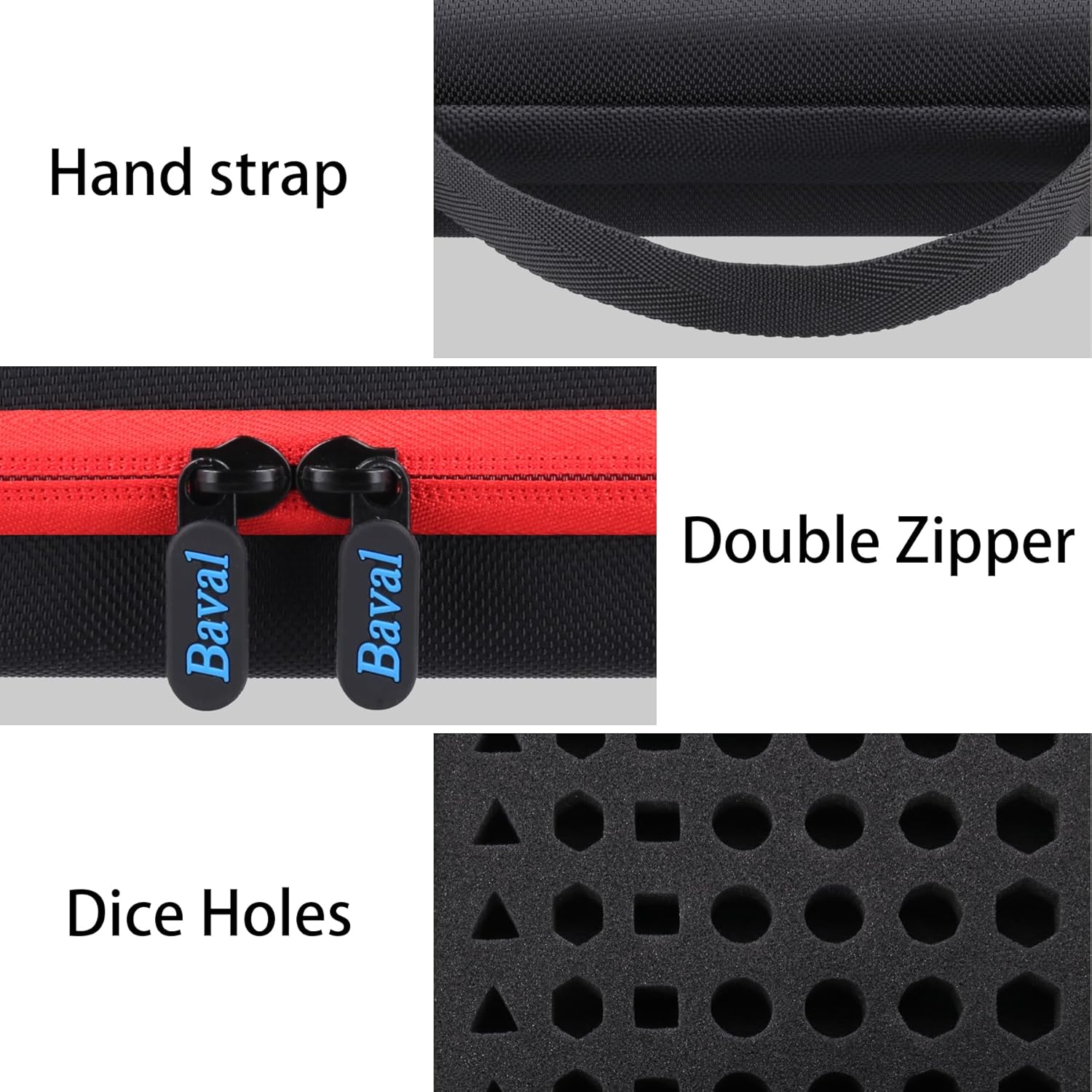 Bavel DND Dice Case with Detachable Dice Sponge and Tray, D6 D20 Set Case for Dungeons and Dragons RPG, MTG, Table Games