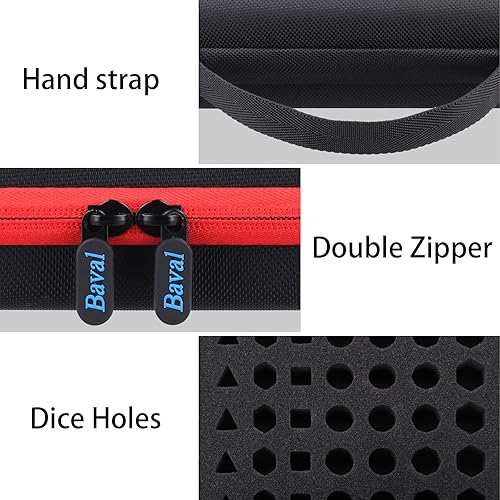 Vista 5 de Bavel DND - Estuche para dados con esponja y bandeja de dados desmontables, D6 D20 Set Case para Dungeons and Dragons RPG, MTG, juegos de mesa