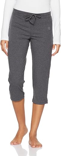 Jockey Women's Slim Fit Cotton Capri Pants (1300-0105-CHAML_XXL_Grey_2XL)
