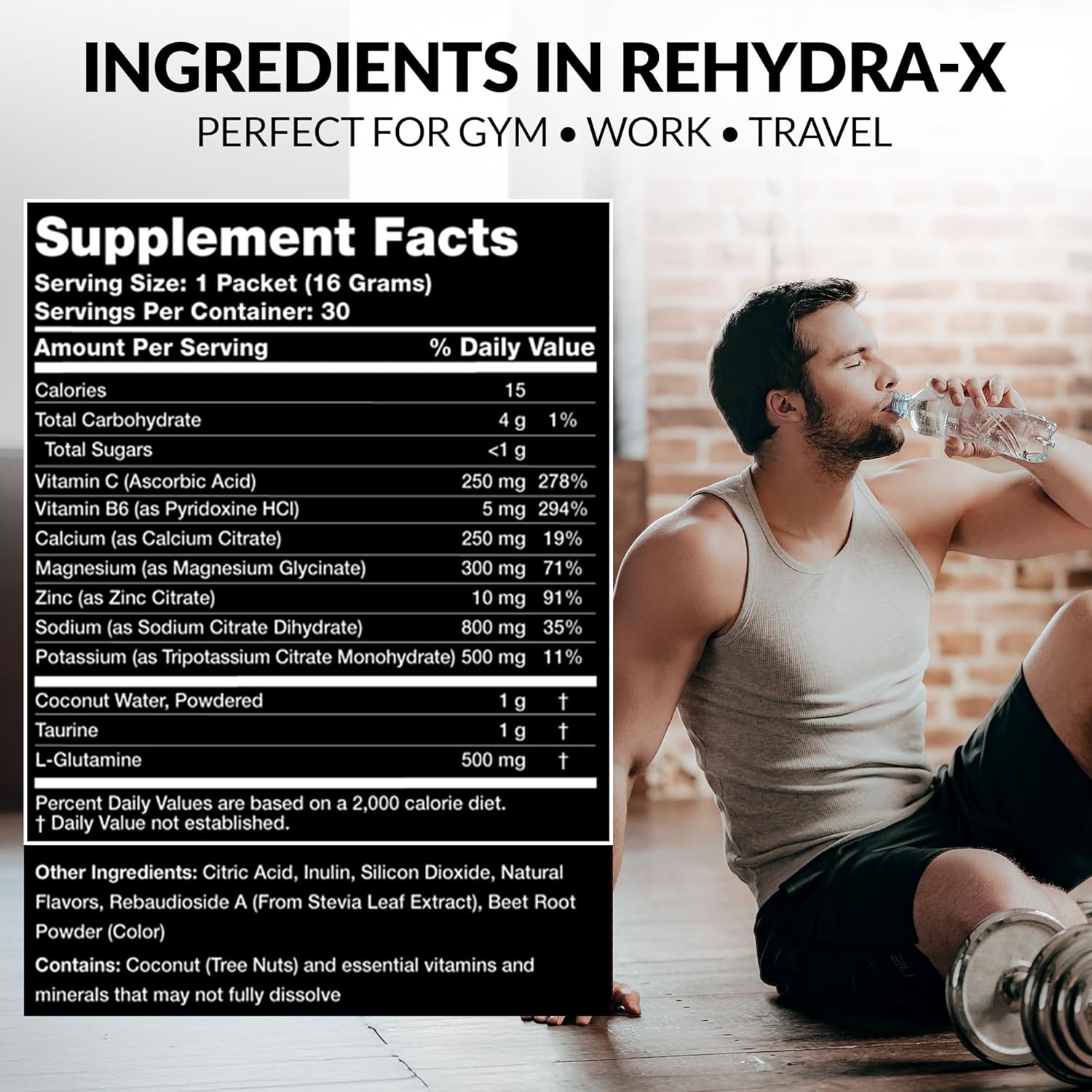 Rehydra-X, Watermelon Electrolyte, Hydration, Coconut Water, & Bounce-Back After Late Nights