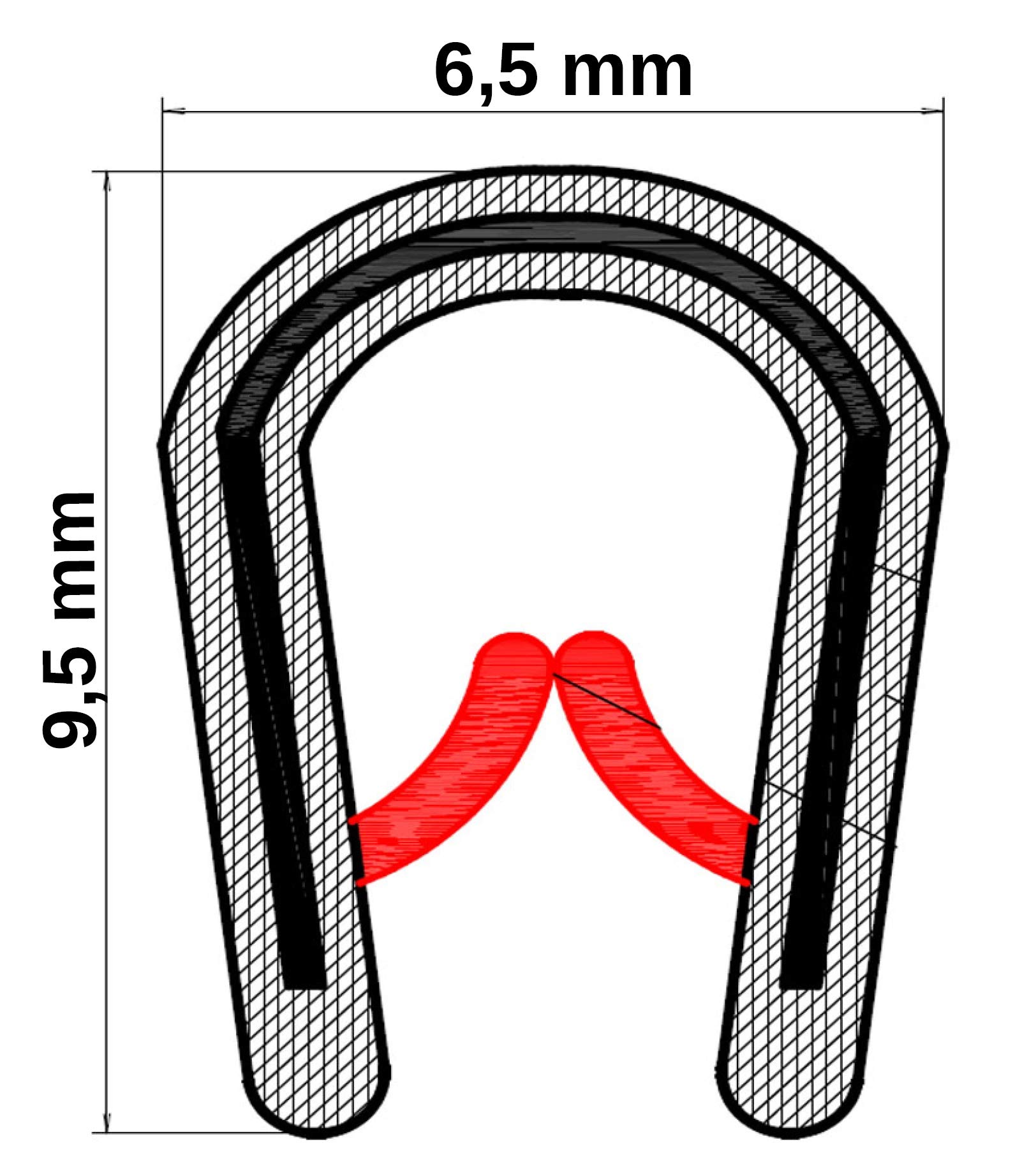 SMI-Kantenschutzprofil KS1-2HG für 1-2mm PVC mit Stahleinlage Hellgrau selbstklemmend ohne Kleber - Kantenschutz, Kederprofil, Kantenprofil, Kantenschutzleiste für Autotüren, Bleche (100 m)