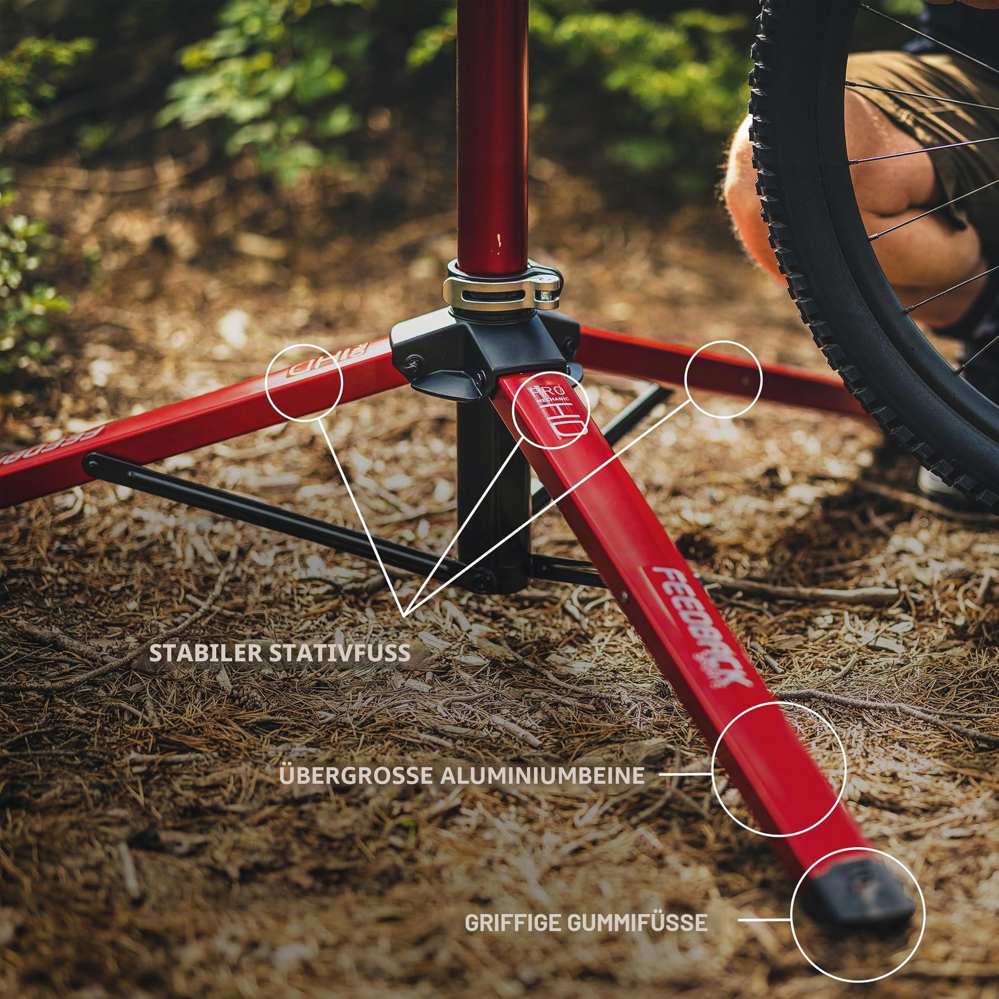 Feedback Sports FB Pro Mechanic HD, einfarbig, Einheitsgröße, 17650 - Fahrrad-Reparaturständer aus Aluminium, besonders für schwerere Fahrräder geeignet, steifere Konstruktion als Pro Elite