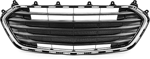 Miniatura 8 de KUAFU Parachoques delantero inferior parrilla compatible con Chevy Chevrolet Trax 2017-2021 repuesto para 42537706, 42519611 negro + plateado