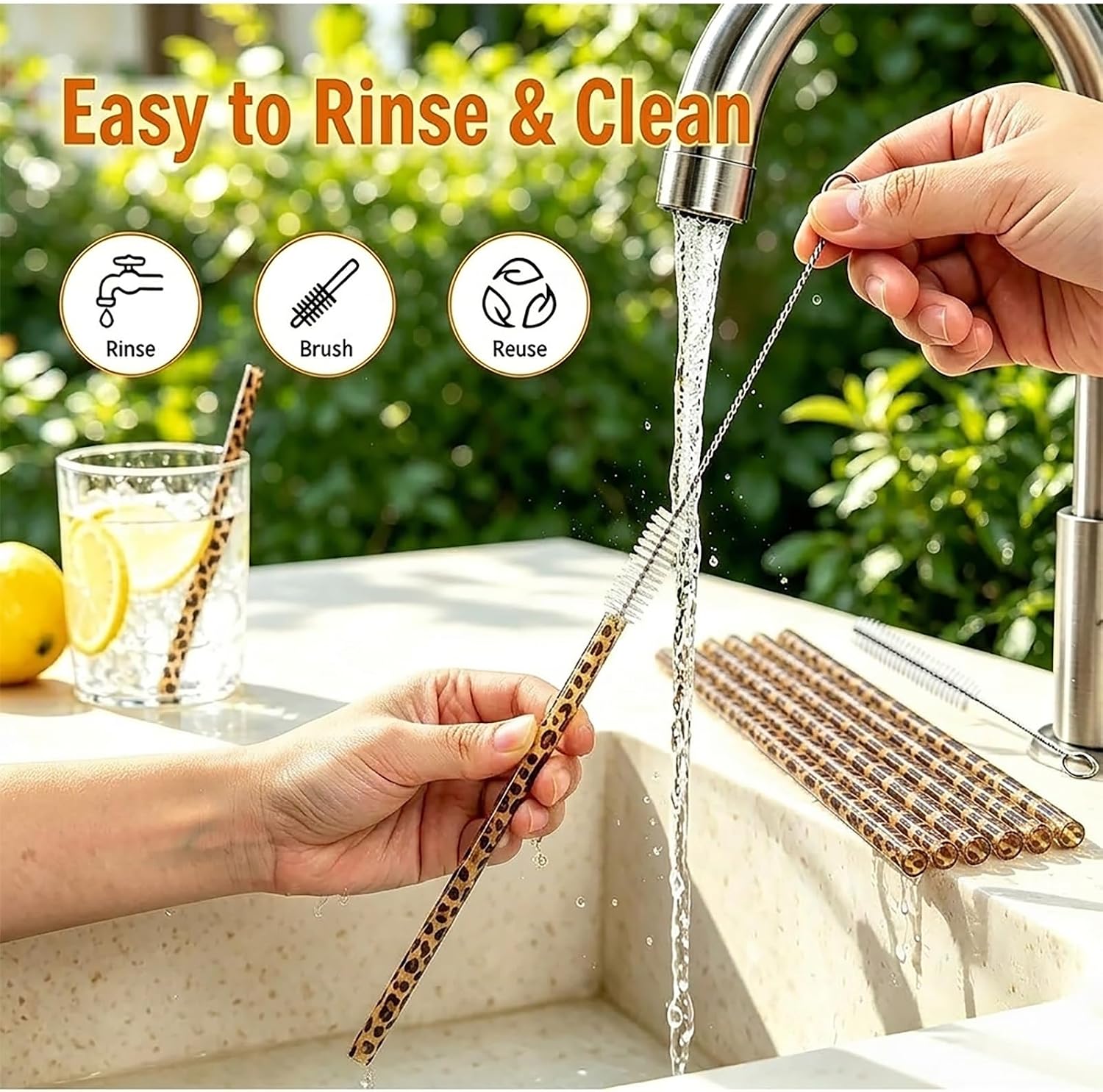 28 Pcs Reusable Leopard Straws: Cute Plastic Cheetah Print Straws for Party