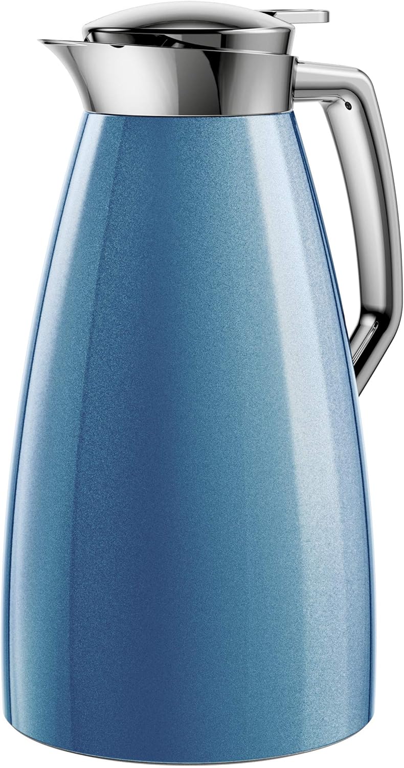 Emsa F4140400 Plaza, ABS Plastic Thermos Flask 1 litre Blue Amazon.co