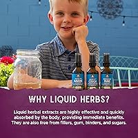 Vista 5 de WishGarden Herbs Kick-It para la tos para niños, supresor de la tos a base de hierbas y expectorante con corteza de cereza silvestre, alivia