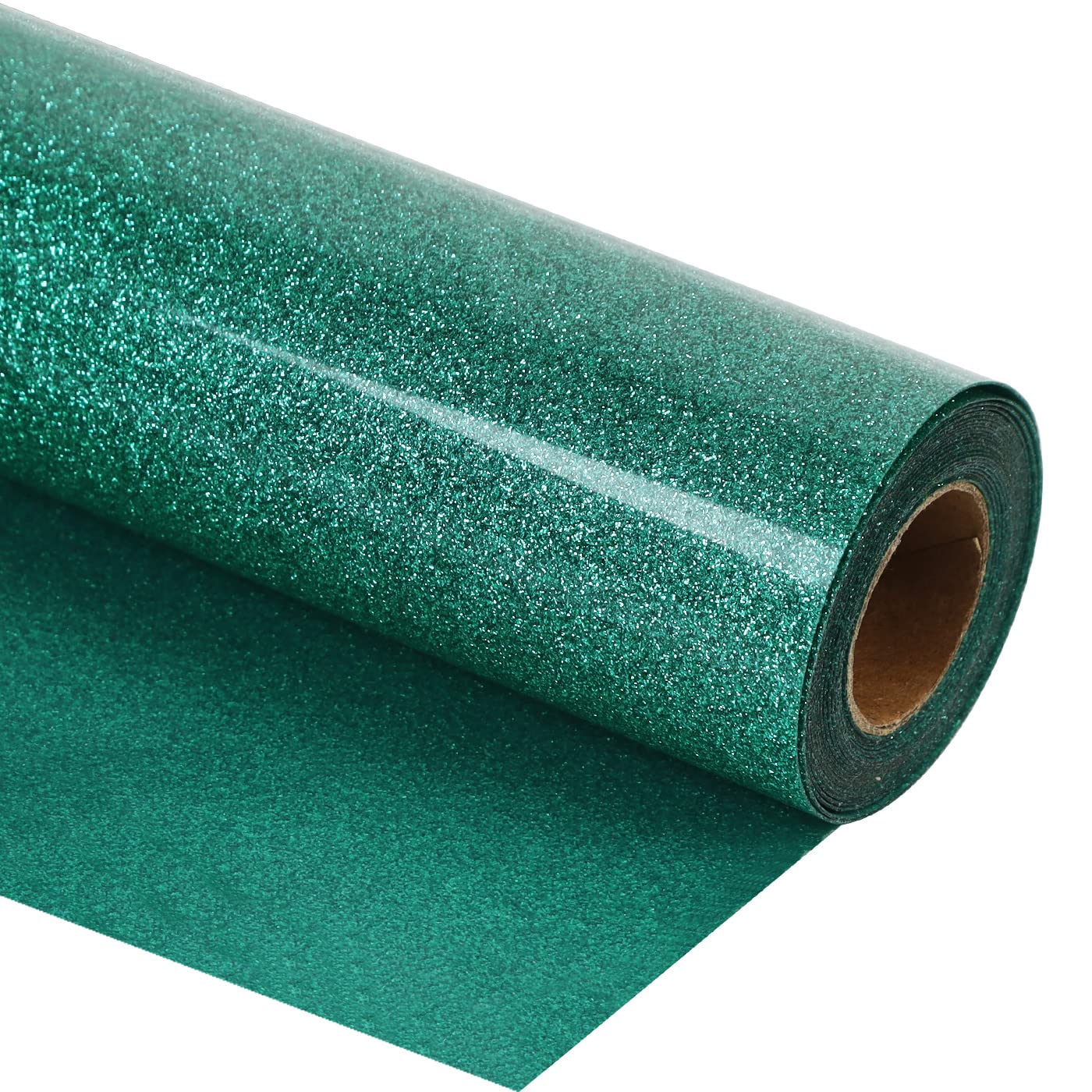 guangyintong HTV Glitter Green Roll, 12''x8ft Iron on Vinyl for T-Shirts, Easy to Cut & Weed for Heat Vinyl Design