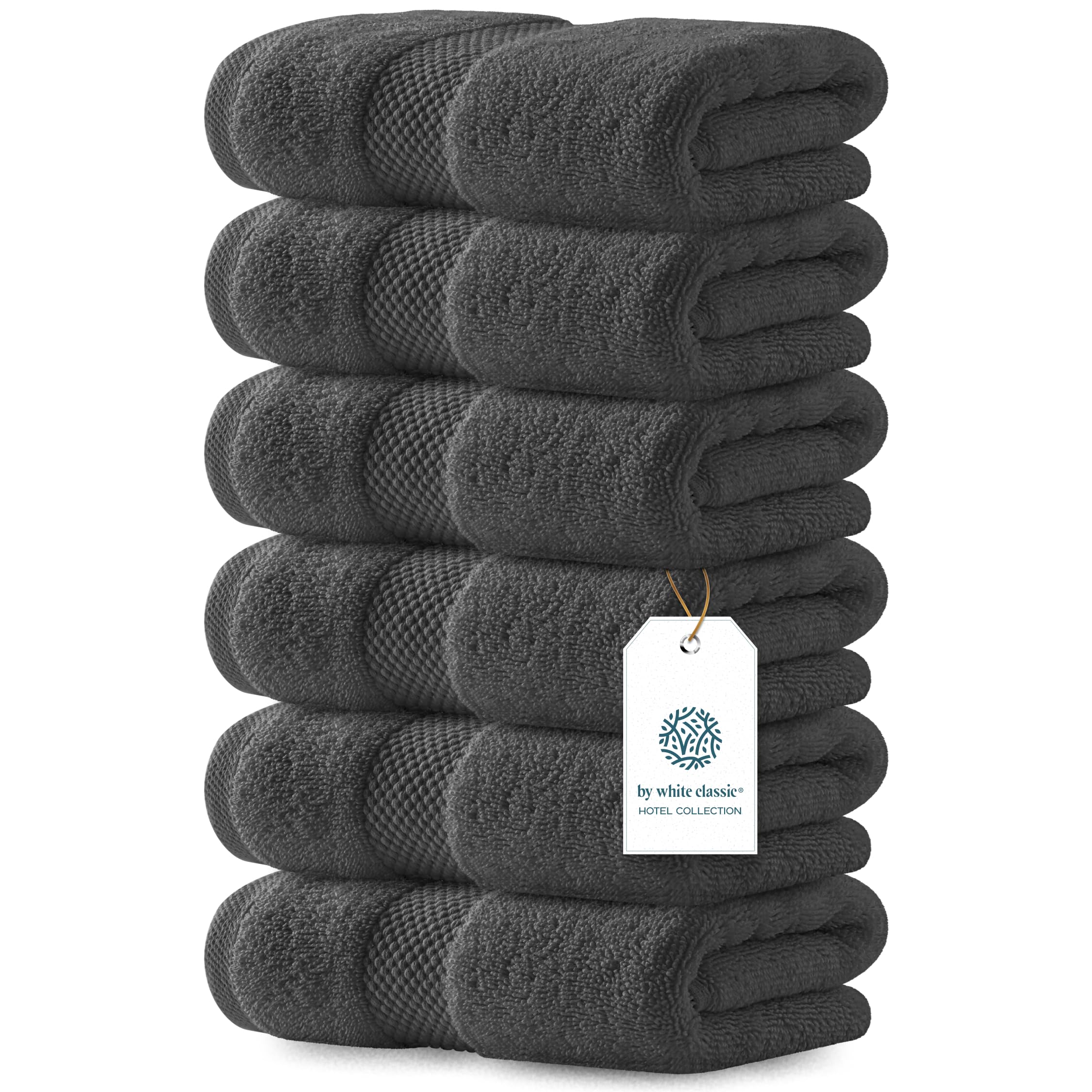 Amazon.com: White Classic Luxury Charcoal Hand Towels - 16x30