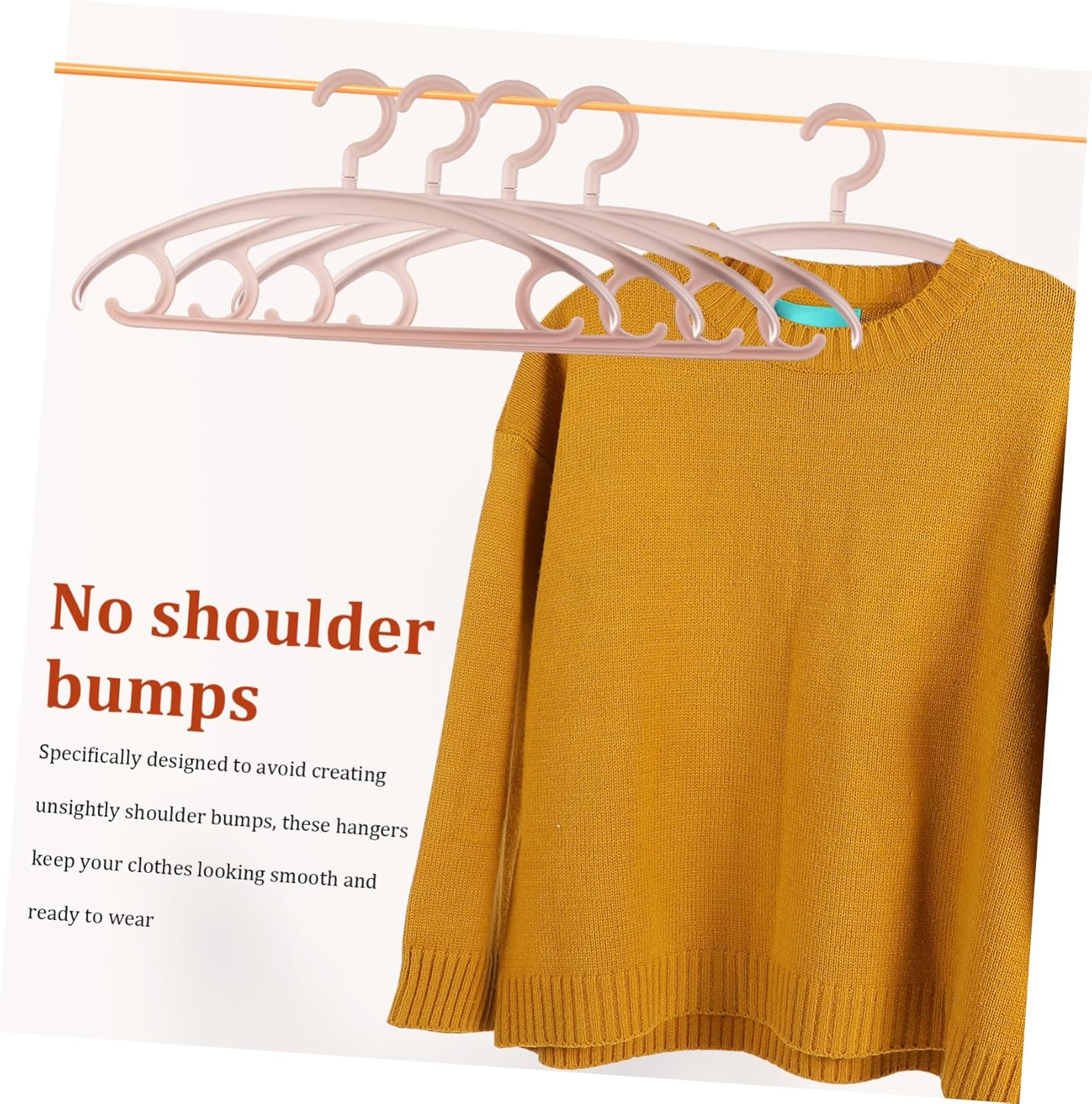 Luxshiny 10Pcs Nonslip Laundry Hangers Garment Hangers for Clothes Organization No Shoulder Bumps Space Saving Design for Coats Dresses and Pants Closets