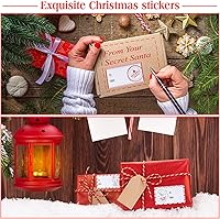 Vista 4 de Outus 500 etiquetas de Navidad, etiquetas autoadhesivas de regalo para regalos de Navidad, etiquetas de nombre de Navidad, etiquetas para papel