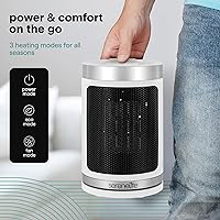 Vista 6 de SereneLife Smart Space Heater – 1500W Indoor Electric Heater with Thermostat, Remote Control, 12-Hour Timer, Wi-Fi Enabled PTC Ceramic Heating for